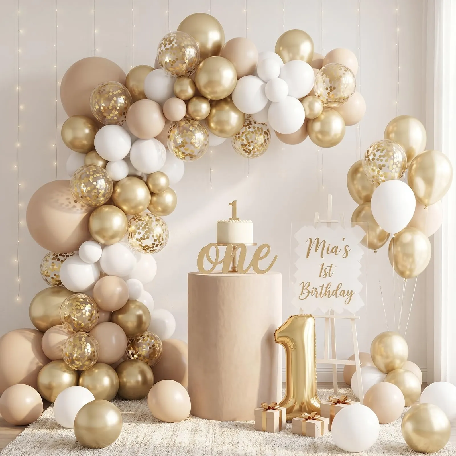 Balloon Garland Palloncini Bianco Oro, 100 Pezzi, 12 Pollici - immagine 6