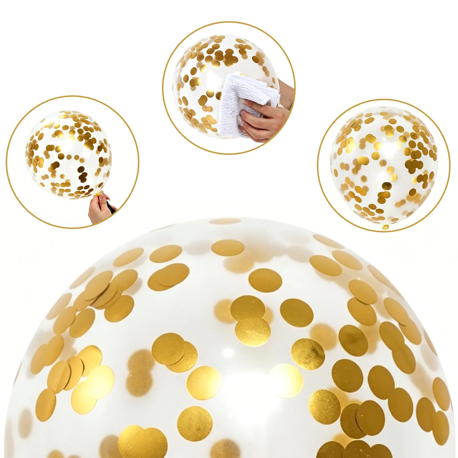 Balloon Garland Palloncini Bianco Oro, 100 Pezzi, 12 Pollici - immagine 8