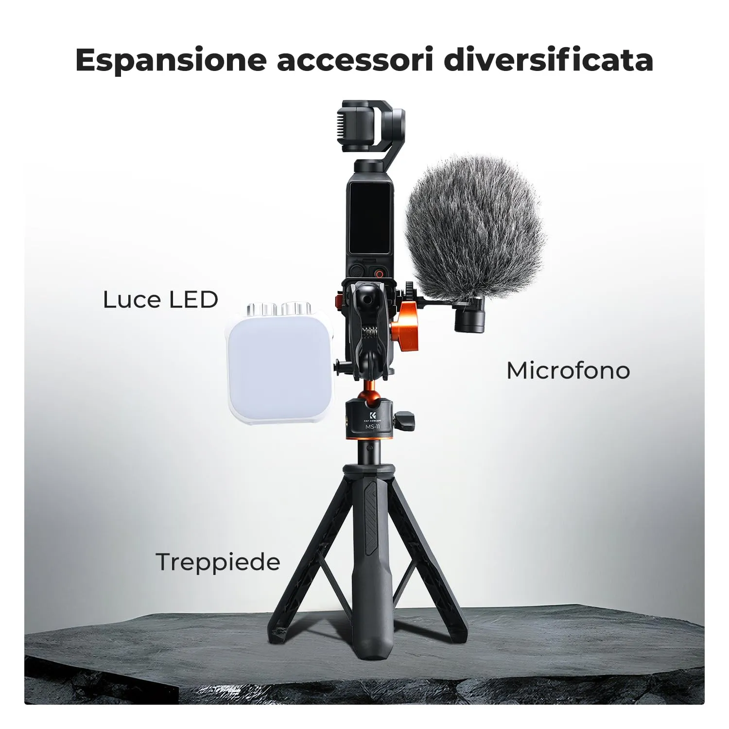 K&F Concept Cornice Espansione in Alluminio per DJI Osmo Pocket 3 / 4 / 4P - immagine 4