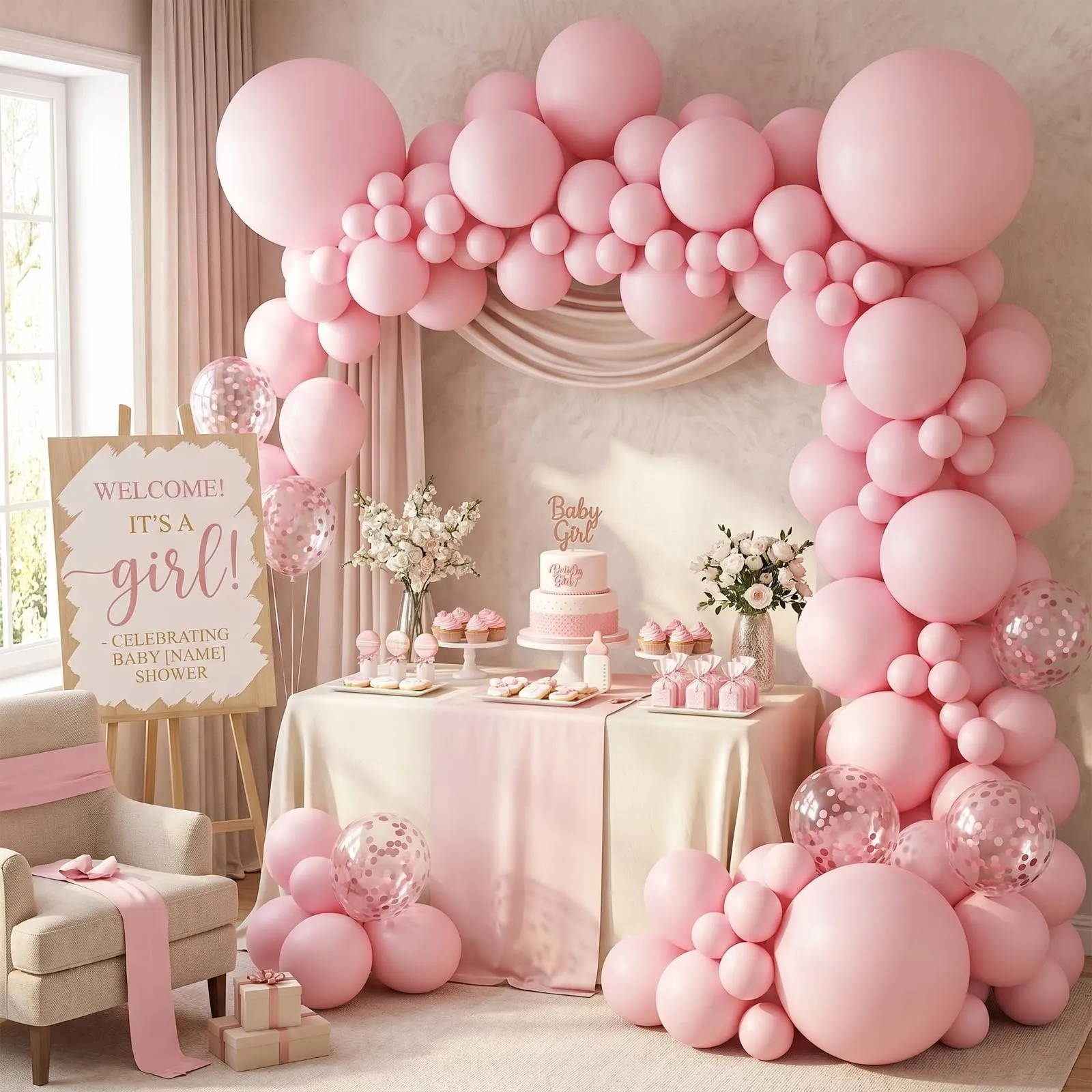 balloon garland Palloncini Rosa Pastello, 100 Pezzi, 12 Pollici - immagine 2