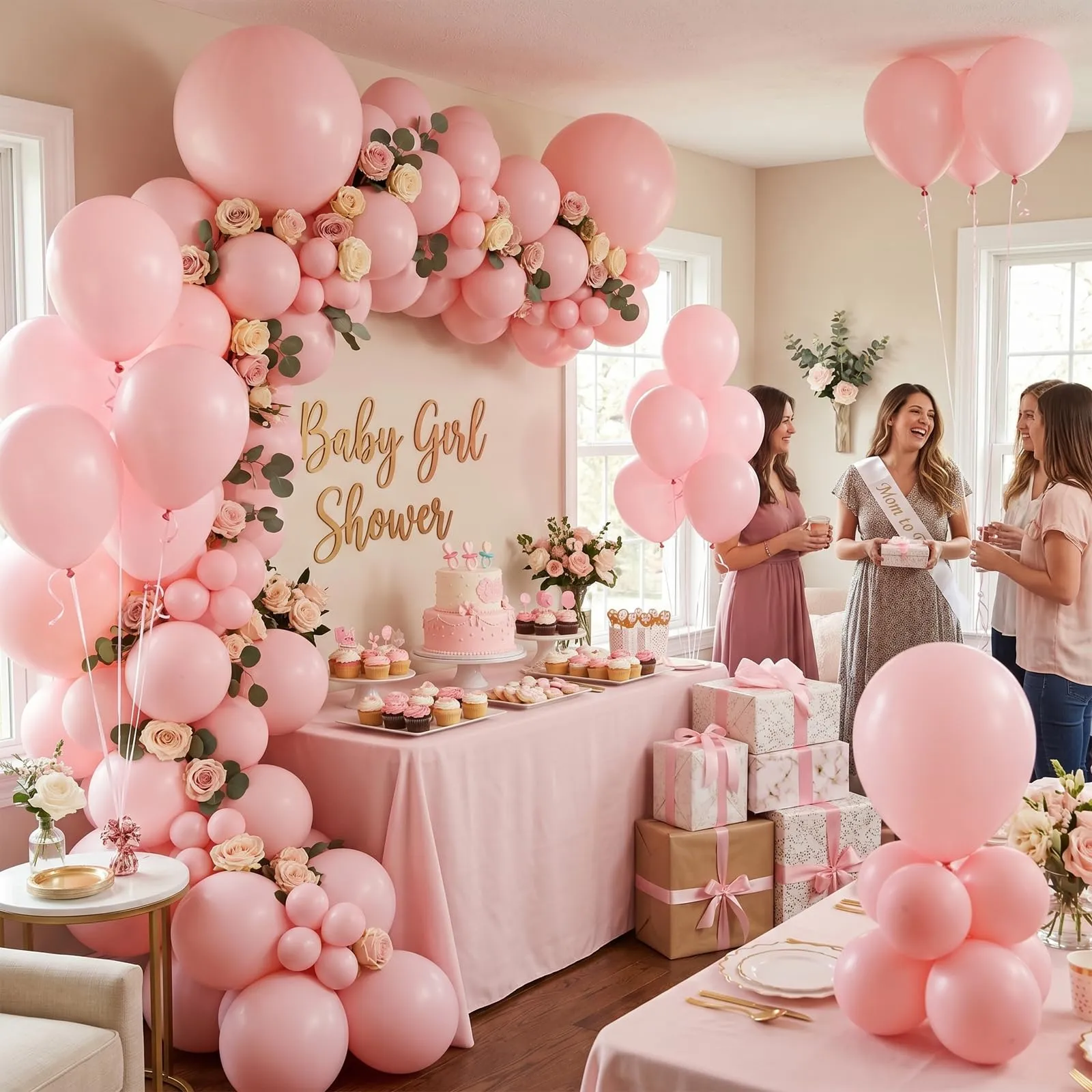 balloon garland Palloncini Rosa Pastello, 100 Pezzi, 12 Pollici - immagine 5