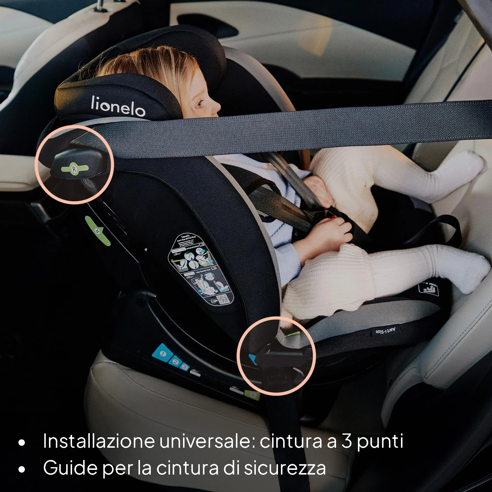 Lionelo Aart i-Size Seggiolino Auto Bambini 0-12 anni R129 - immagine 4