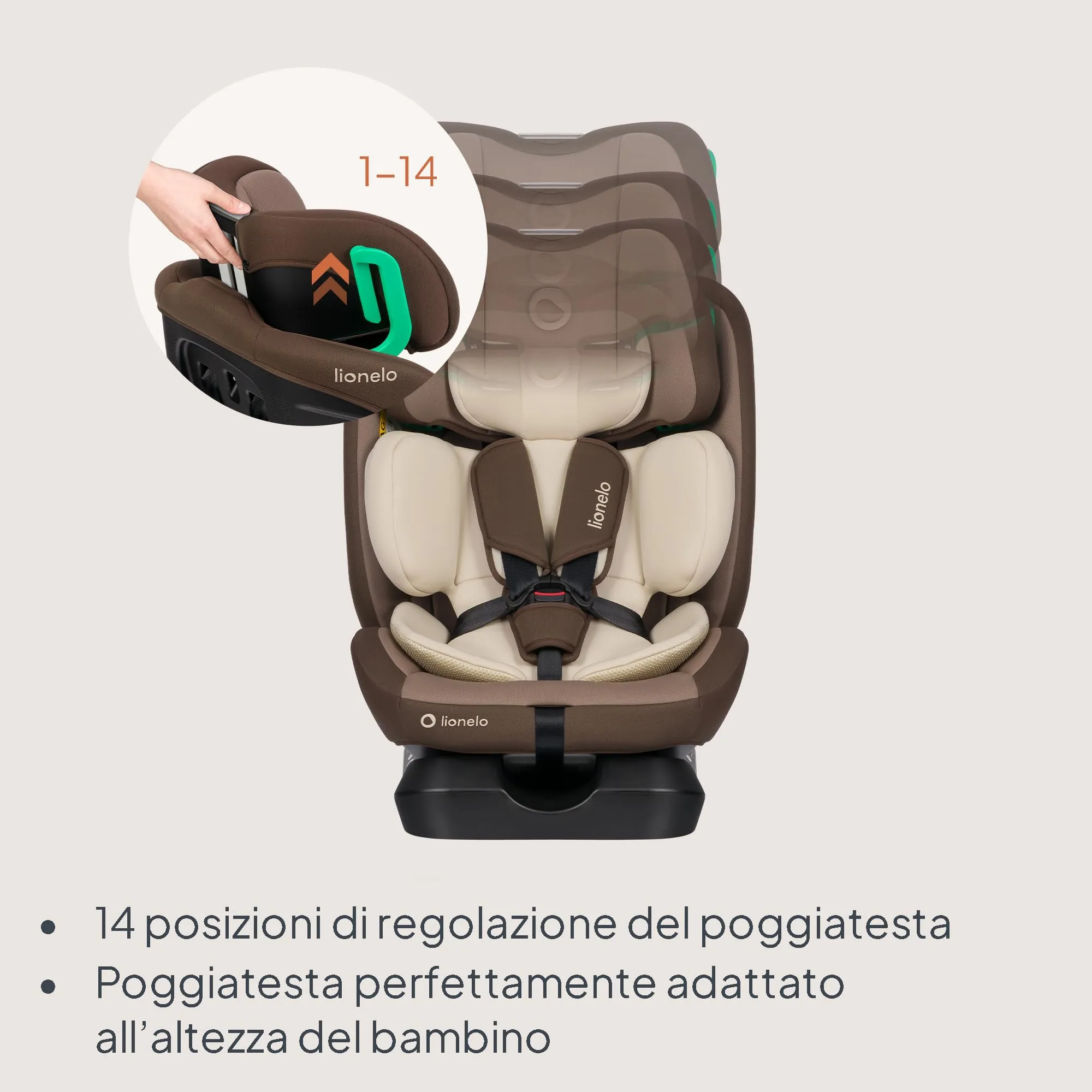 Lionelo Aart i-Size Seggiolino Auto Bambini 0-12 anni R129 - immagine 8