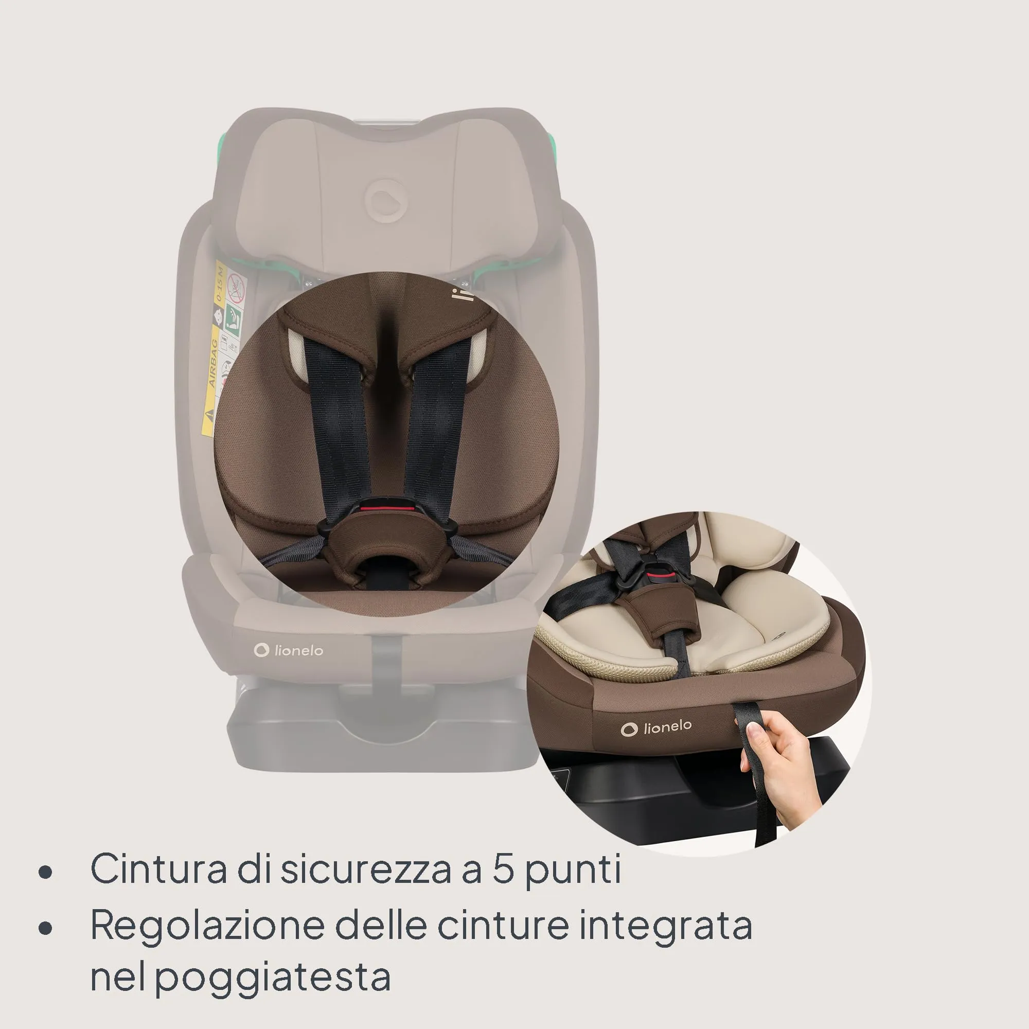 Lionelo Aart i-Size Seggiolino Auto Bambini 0-12 anni R129 - immagine 10