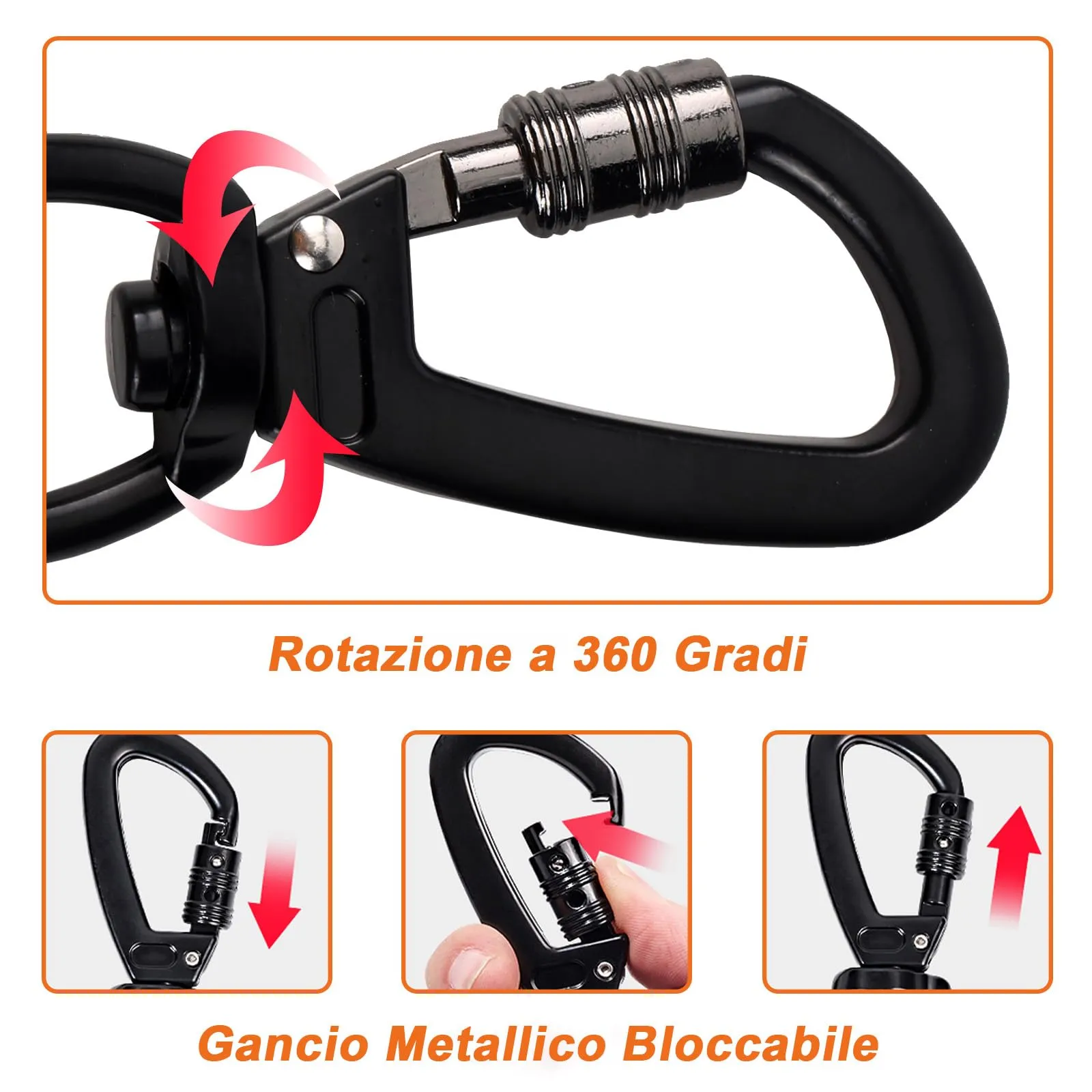 Wodondog Guinzaglio per cani riflettente, 30m x 0.8cm, Nero Bianco - immagine 3