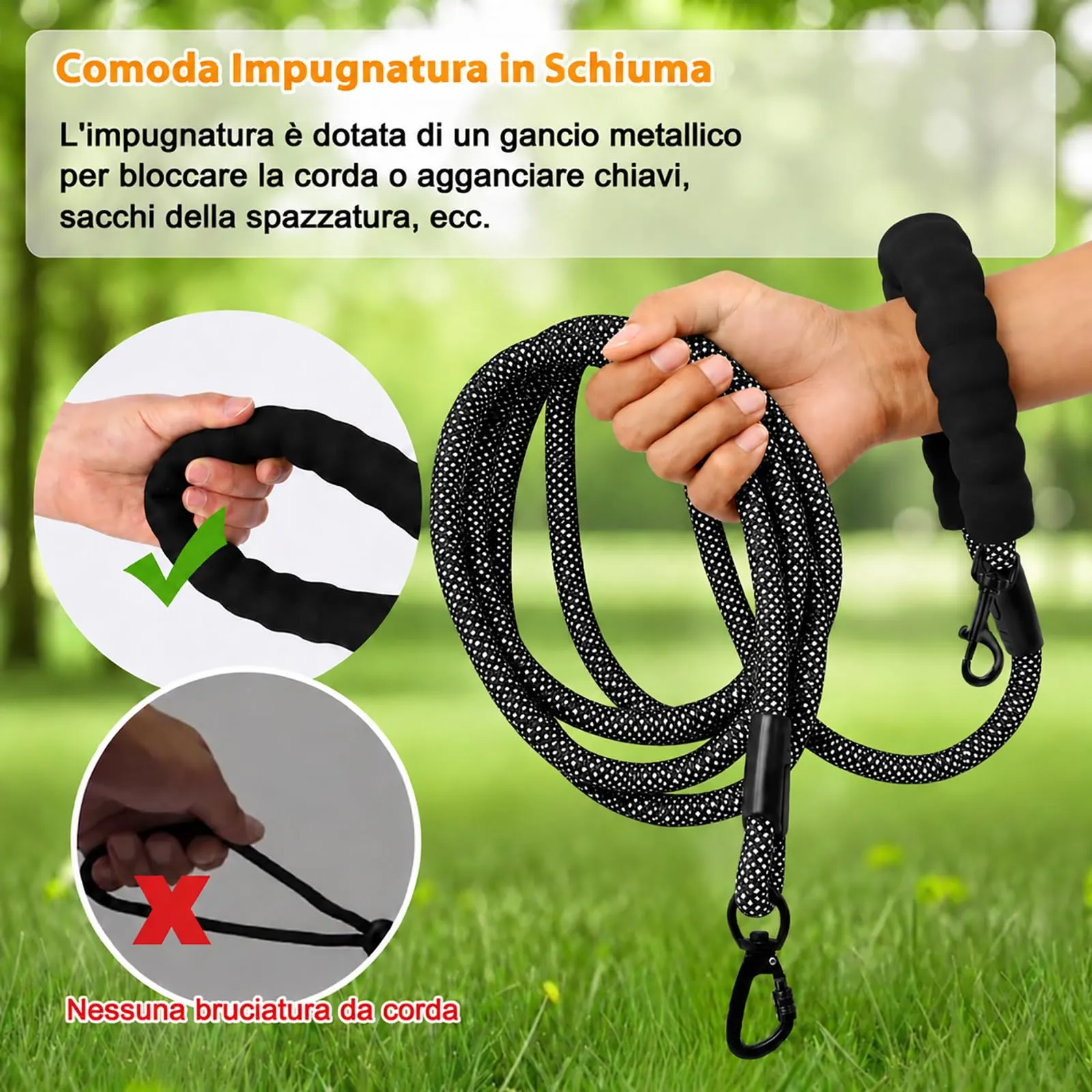 Wodondog Guinzaglio per cani, 2m x 1.2cm, imbottito e riflettente - immagine 4