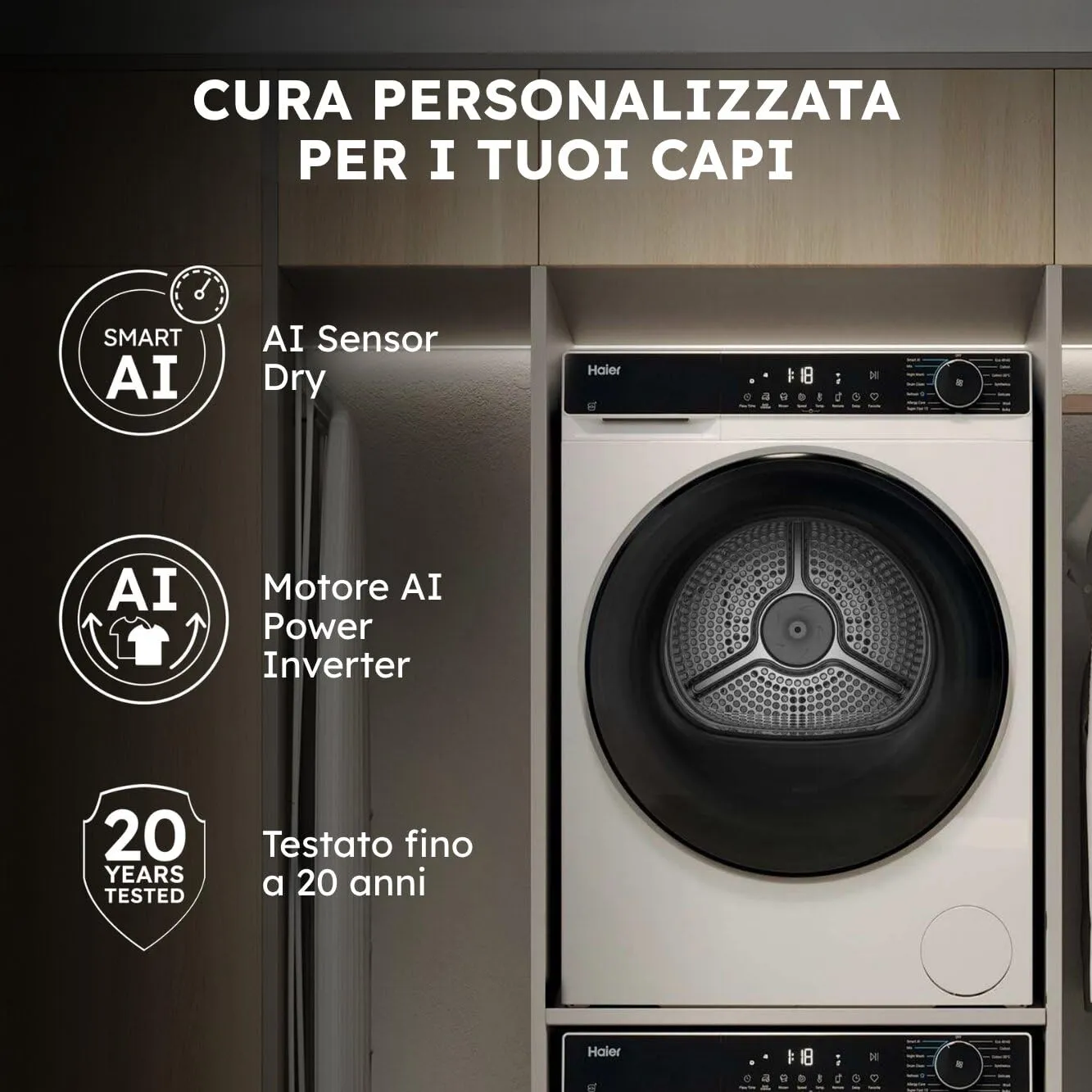 Haier X Serie 5 Asciugatrice a Pompa di Calore 9 Kg Classe D Bianca - immagine 2