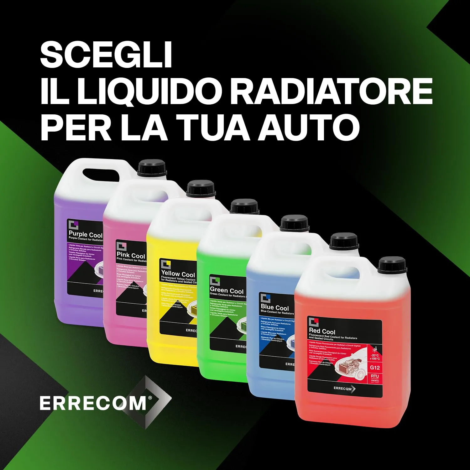 ERRECOM Green Cool Liquido Radiatore G12 OAT Pronto all'Uso, 5 Litri - immagine 7