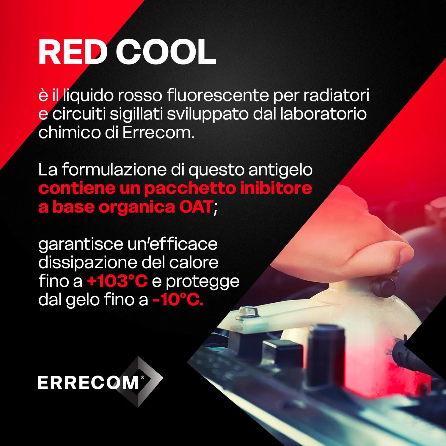 ERRECOM Red Cool Liquido Radiatore Rosso Fluo G12, 1 Litro - immagine 4