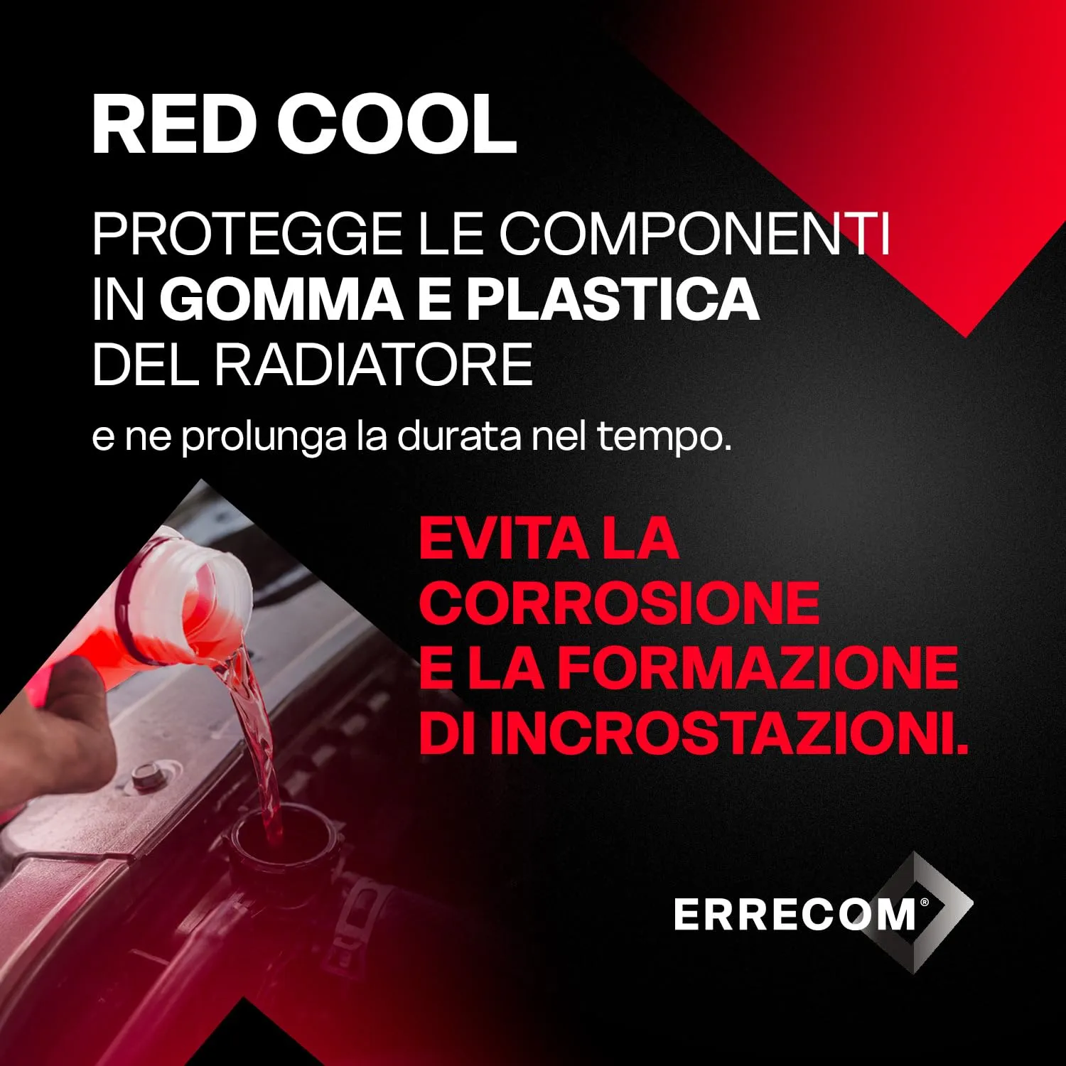 ERRECOM Red Cool Liquido Radiatore Rosso Fluo G12, 1 Litro - immagine 5