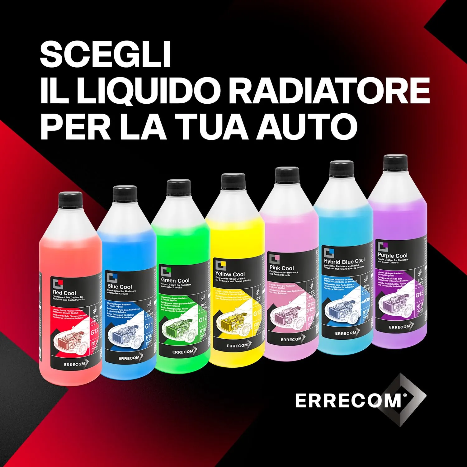 ERRECOM Red Cool Liquido Radiatore Rosso Fluo G12, 1 Litro - immagine 7