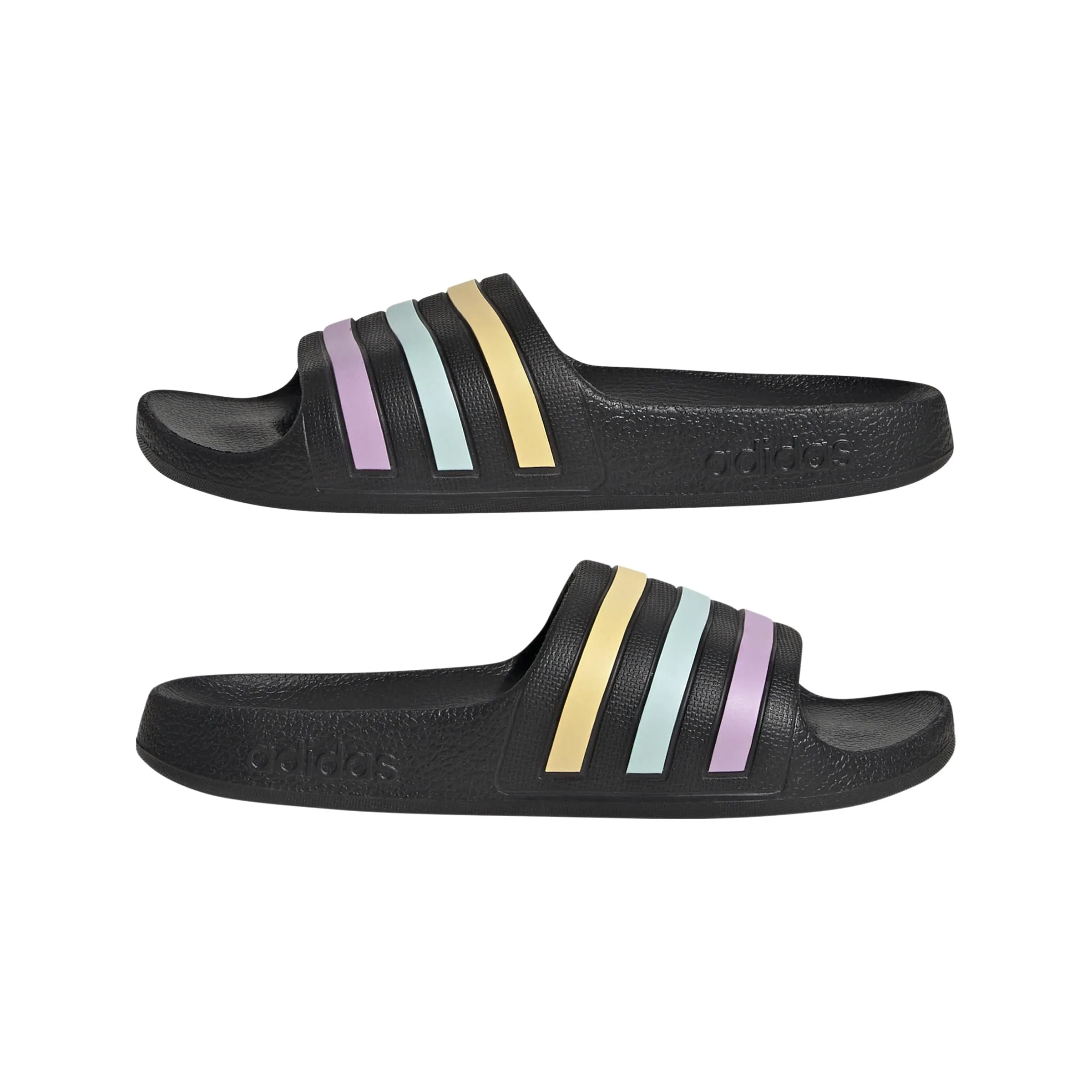 adidas Adilette Aqua Slides Kids - Core Black Orange Tint Halo Mint - 29 EU - immagine 2