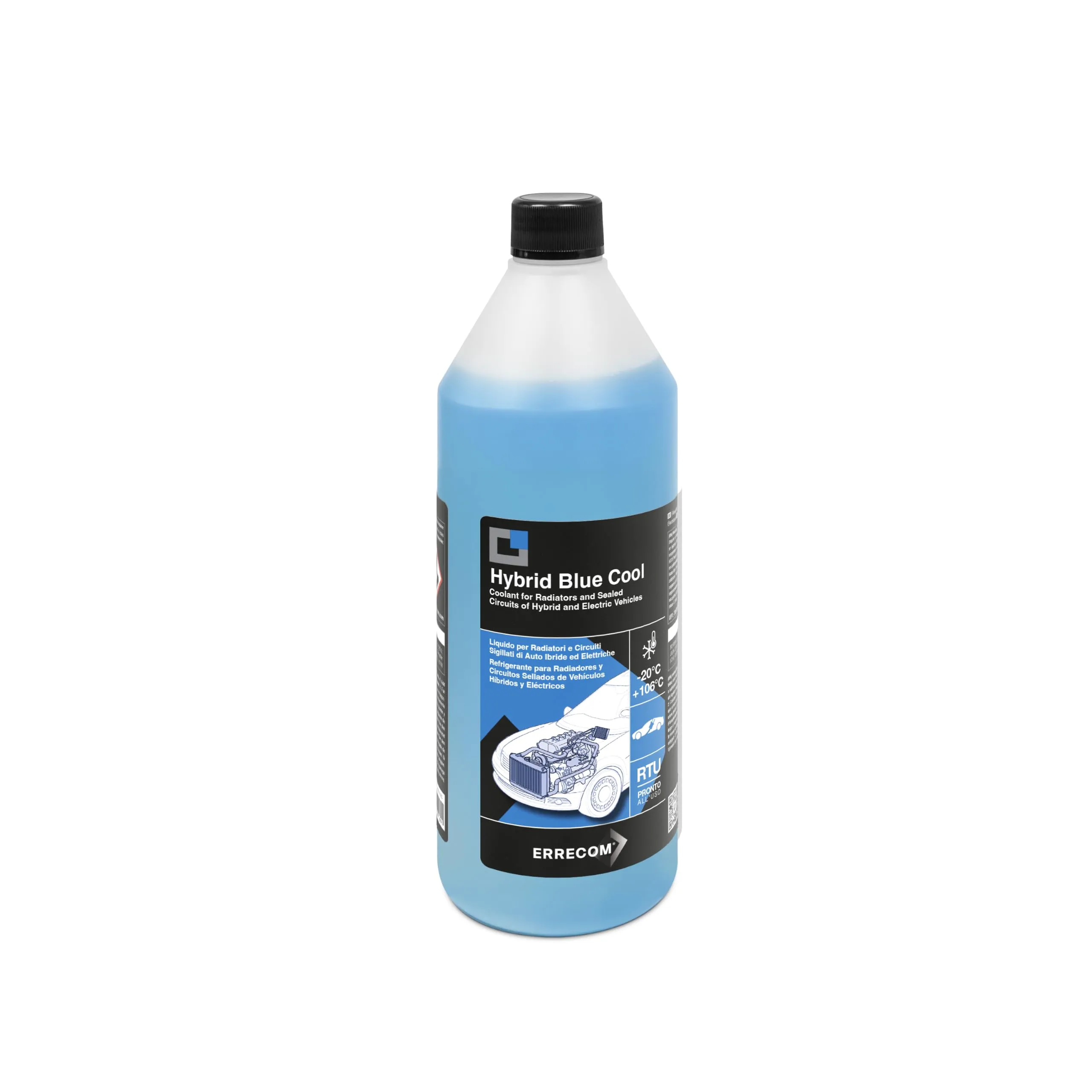 ERRECOM Hybrid Blue Cool Liquido Radiatore per Auto Ibride ed Elettriche, Antigelo OAT con Fosfati, Pronto all’Uso, 1 Litro - immagine 1