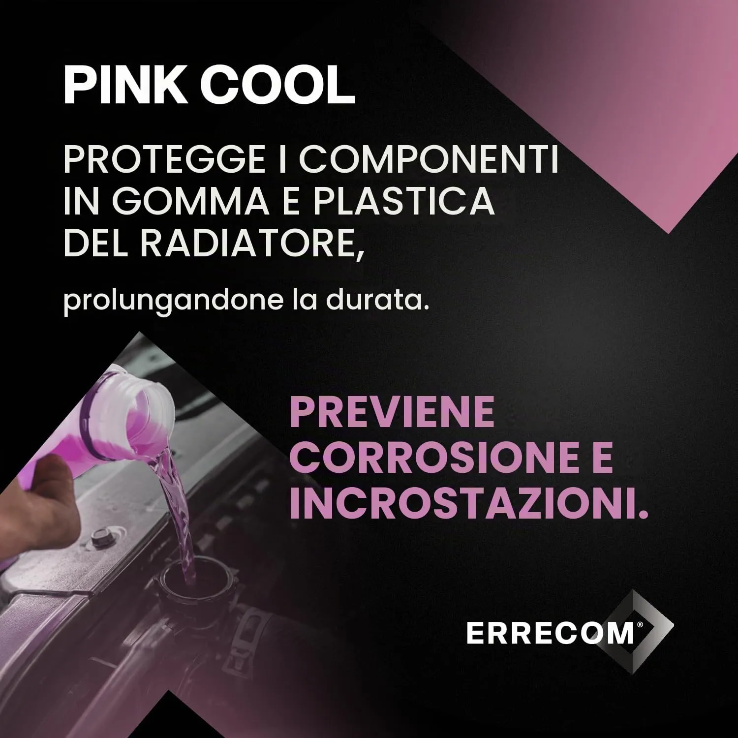 ERRECOM Pink Cool Liquido Radiatore Rosa G12+, G12++, Si-OAT, Pronto all’Uso, 5 Litri - immagine 5