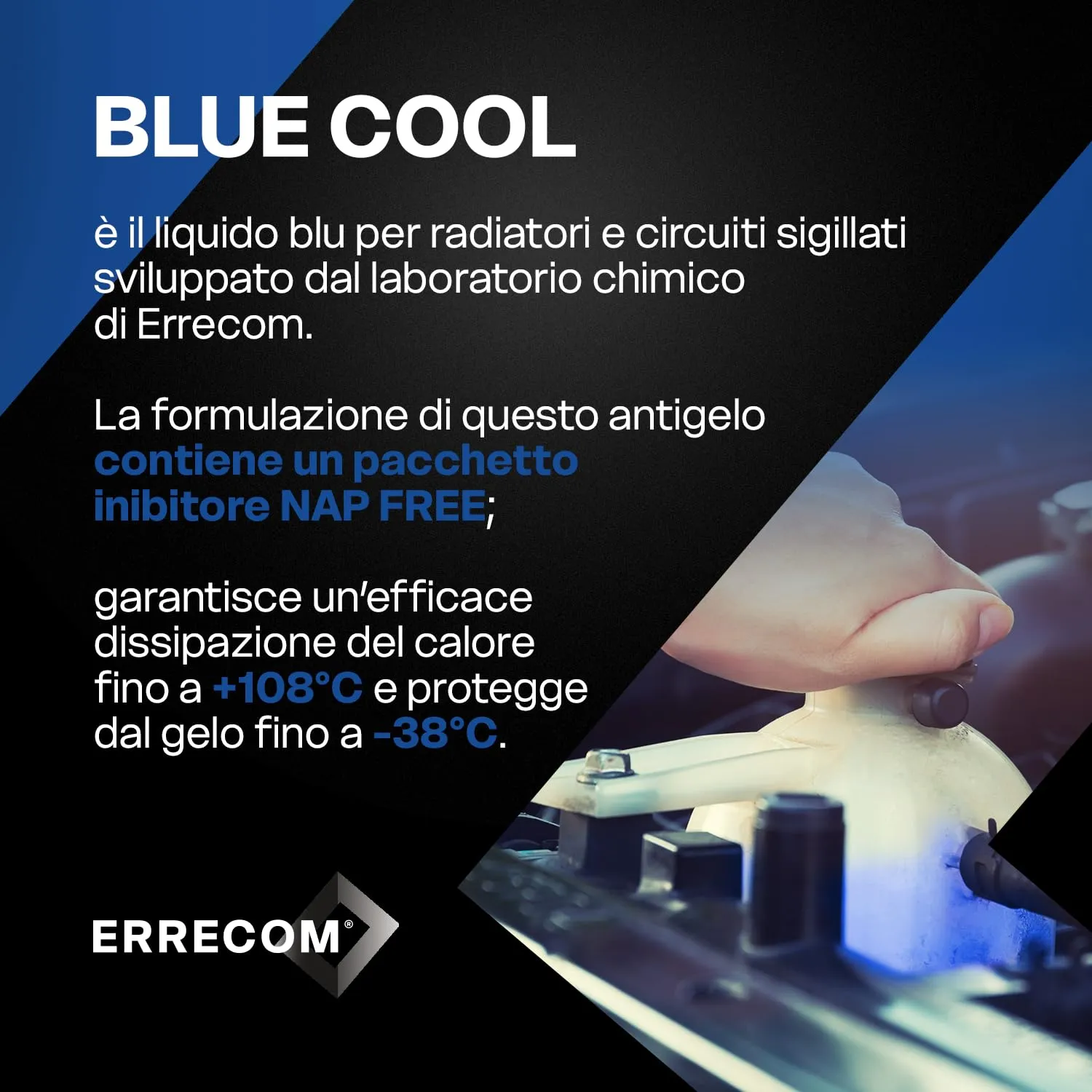ERRECOM Blue Cool Liquido Radiatore Blu Concentrato Antigelo G11 Nap Free, 1 Litro - immagine 4