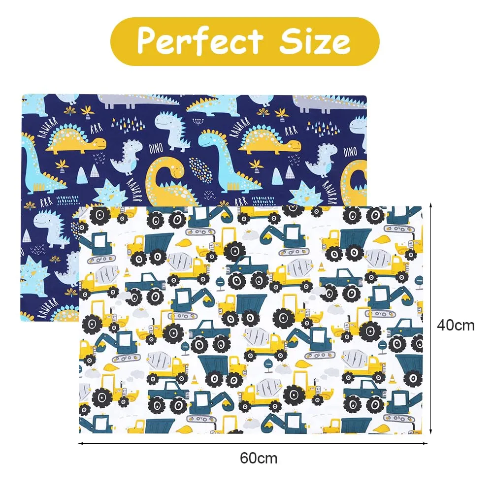 Vicloon Federe per Cuscini per Bambini, 100% Cotone, 40x60 cm, Modello Dinosauro, Set da 2 Pezzi - immagine 2