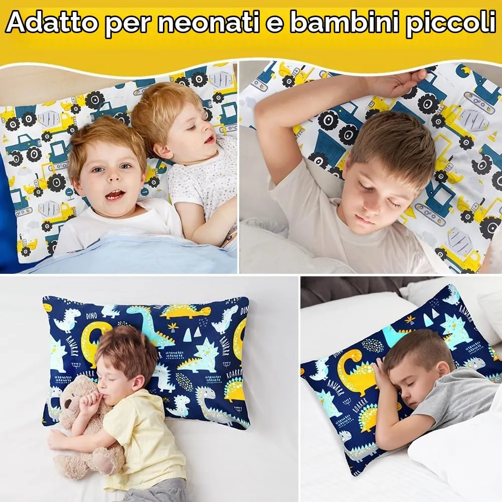 Vicloon Federe per Cuscini per Bambini, 100% Cotone, 40x60 cm, Modello Dinosauro, Set da 2 Pezzi - immagine 6