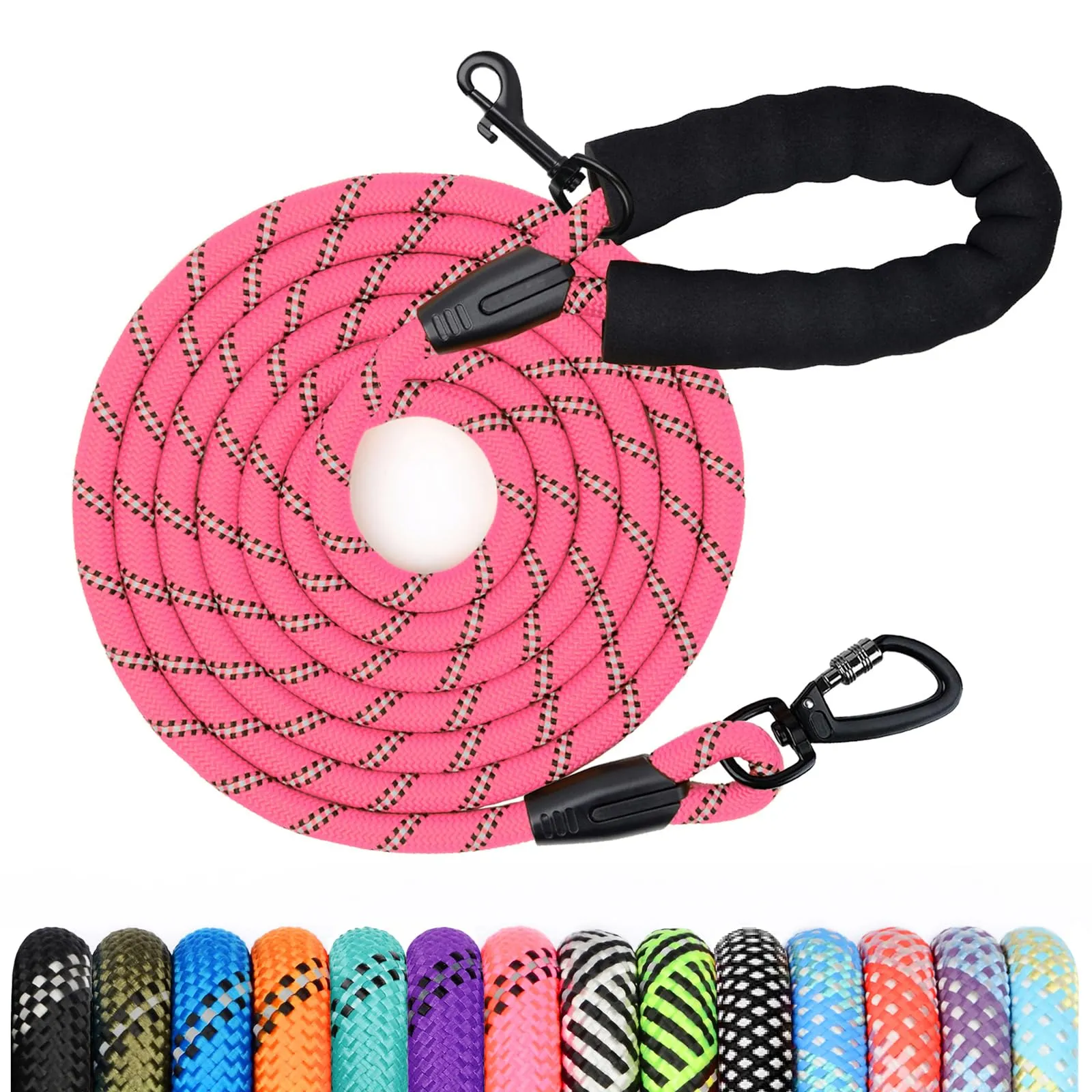 Wodondog Guinzaglio per cani riflettente, 20m x 0.8cm, Rosa - immagine 1