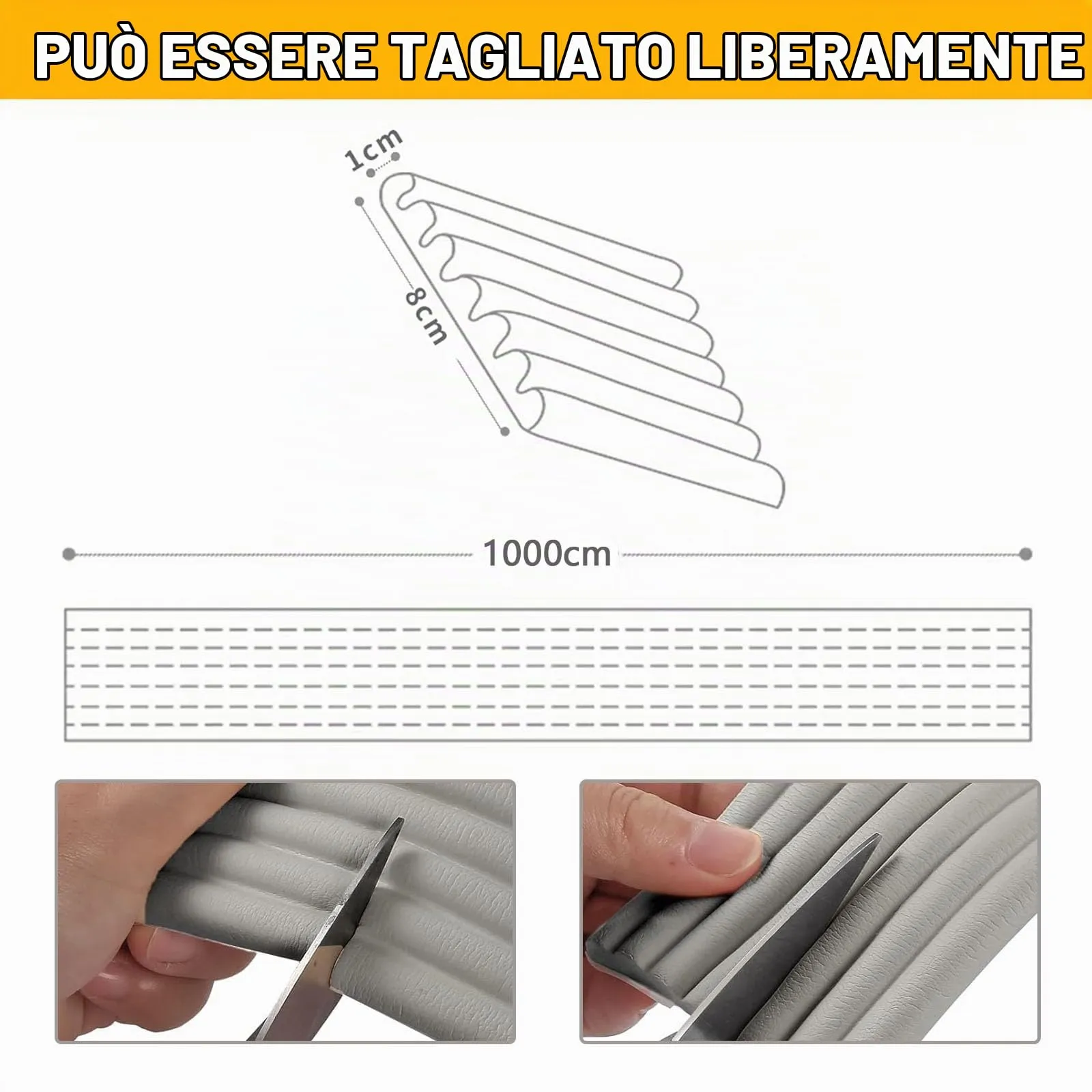 AnkekolyStar Protezione Bordi in Schiuma Autoadesiva per Mobili, Letto e Scrivania, Bianco, 10m x 8cm - immagine 2