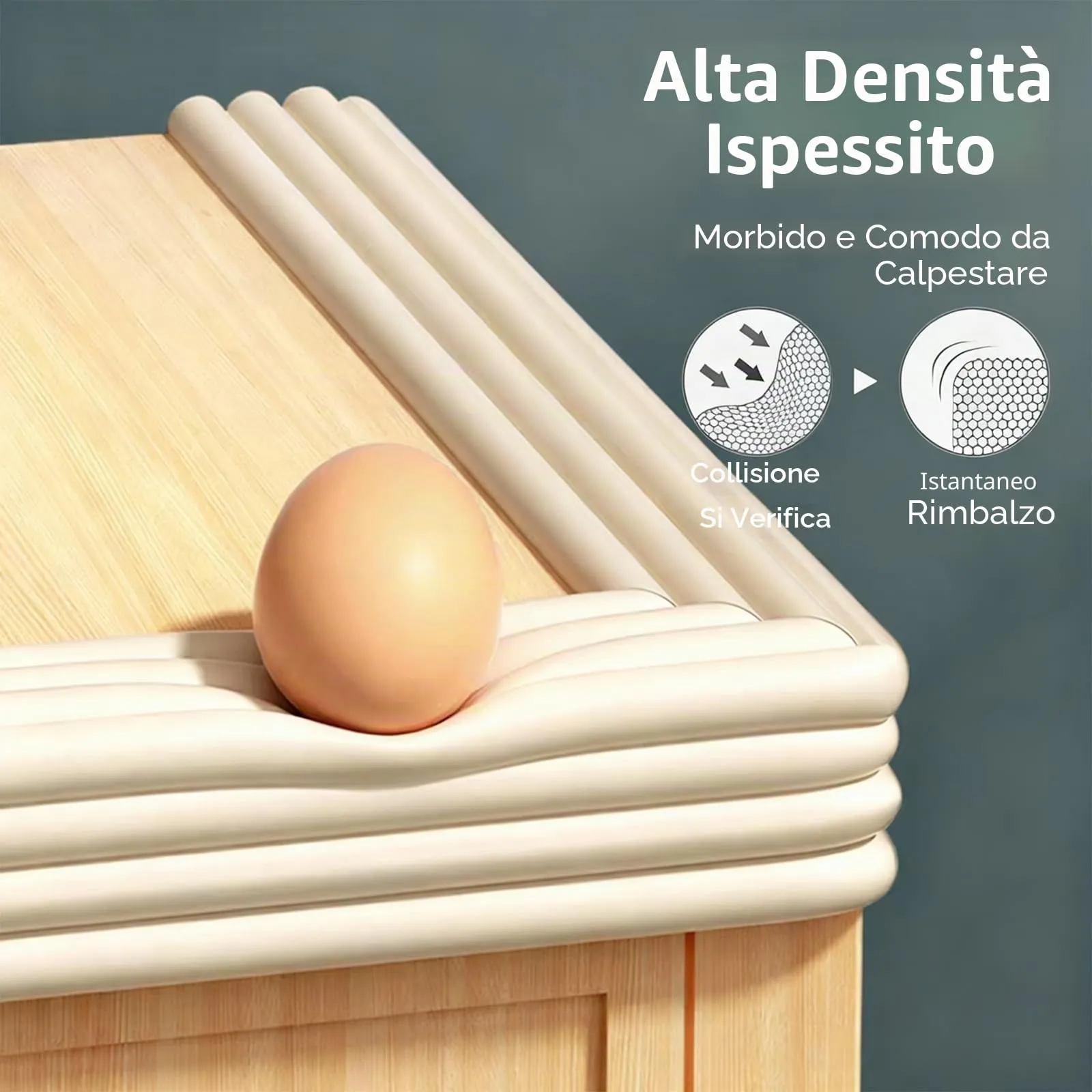 AnkekolyStar Protezione Bordi in Schiuma Autoadesiva per Mobili, Letto e Scrivania, Bianco, 10m x 8cm - immagine 4