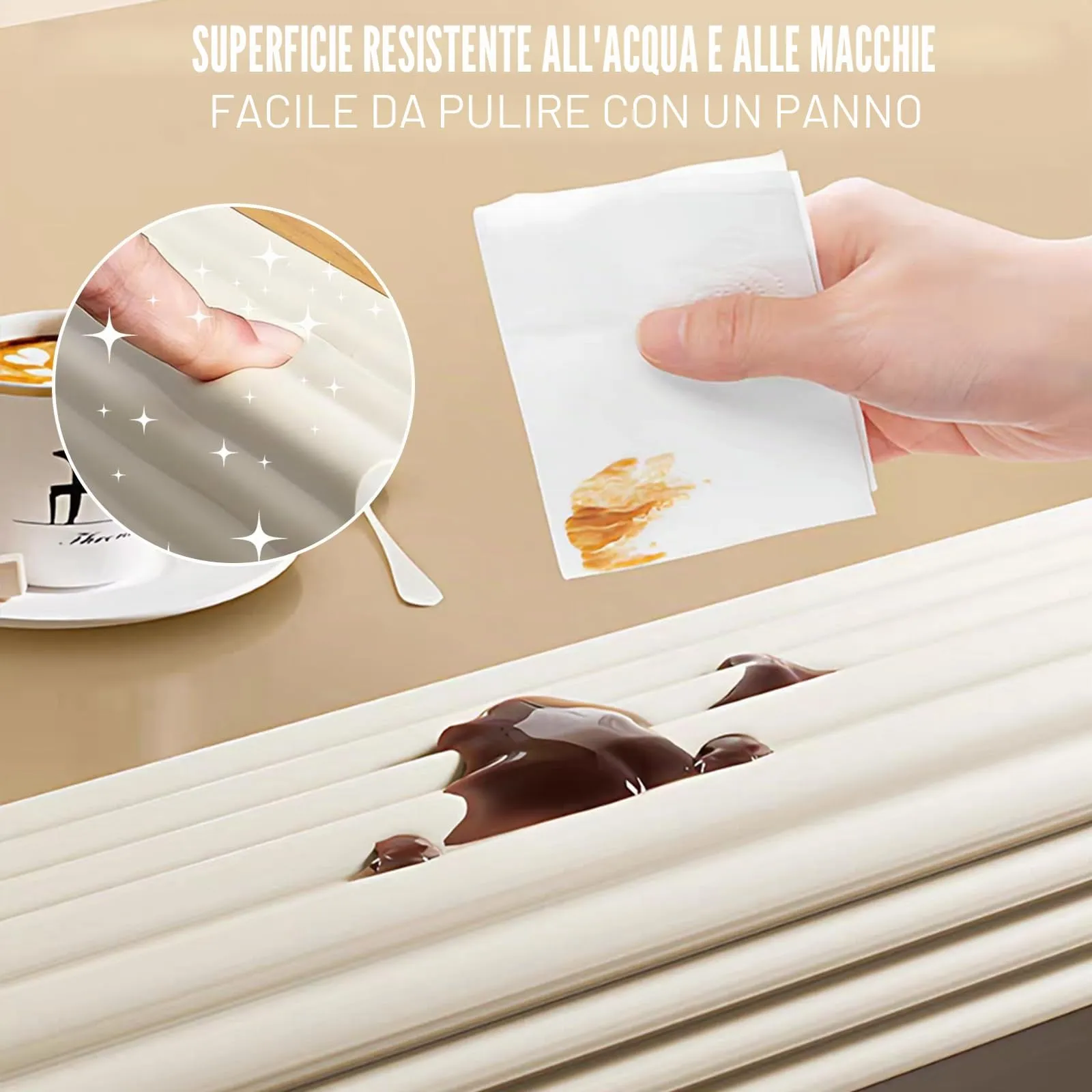 AnkekolyStar Protezione Bordi in Schiuma Autoadesiva per Mobili, Letto e Scrivania, Bianco, 10m x 8cm - immagine 6