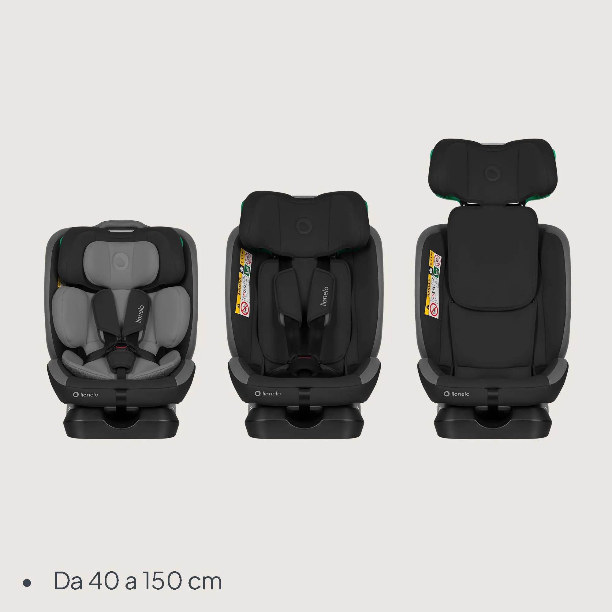 Lionelo Aart i-Size Seggiolino Auto Bambini 0-12 anni, Norma R129 - immagine 2