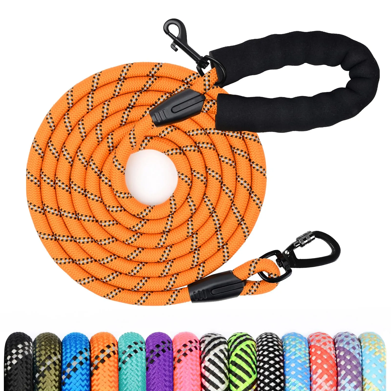 Wodondog Guinzaglio per Cani in Nylon Riflettente, 15M x 0.8cm, Arancione - immagine 1