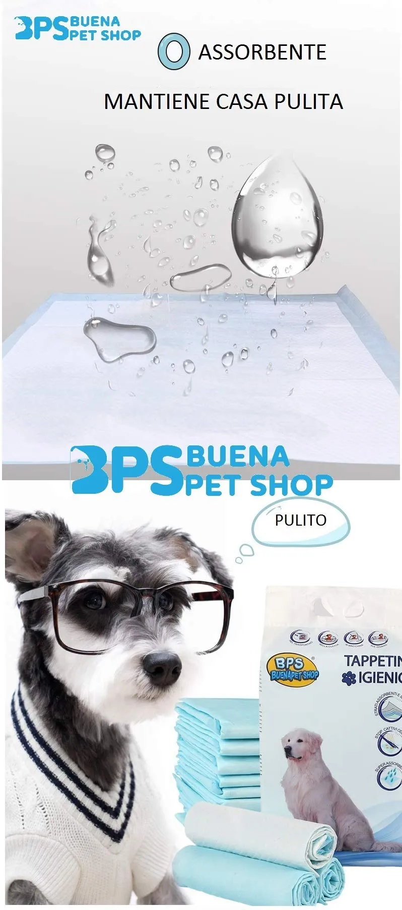 BPS Buena Pet Shop Tappetini Igienici per Cani, 200 pezzi 60x60cm - immagine 5