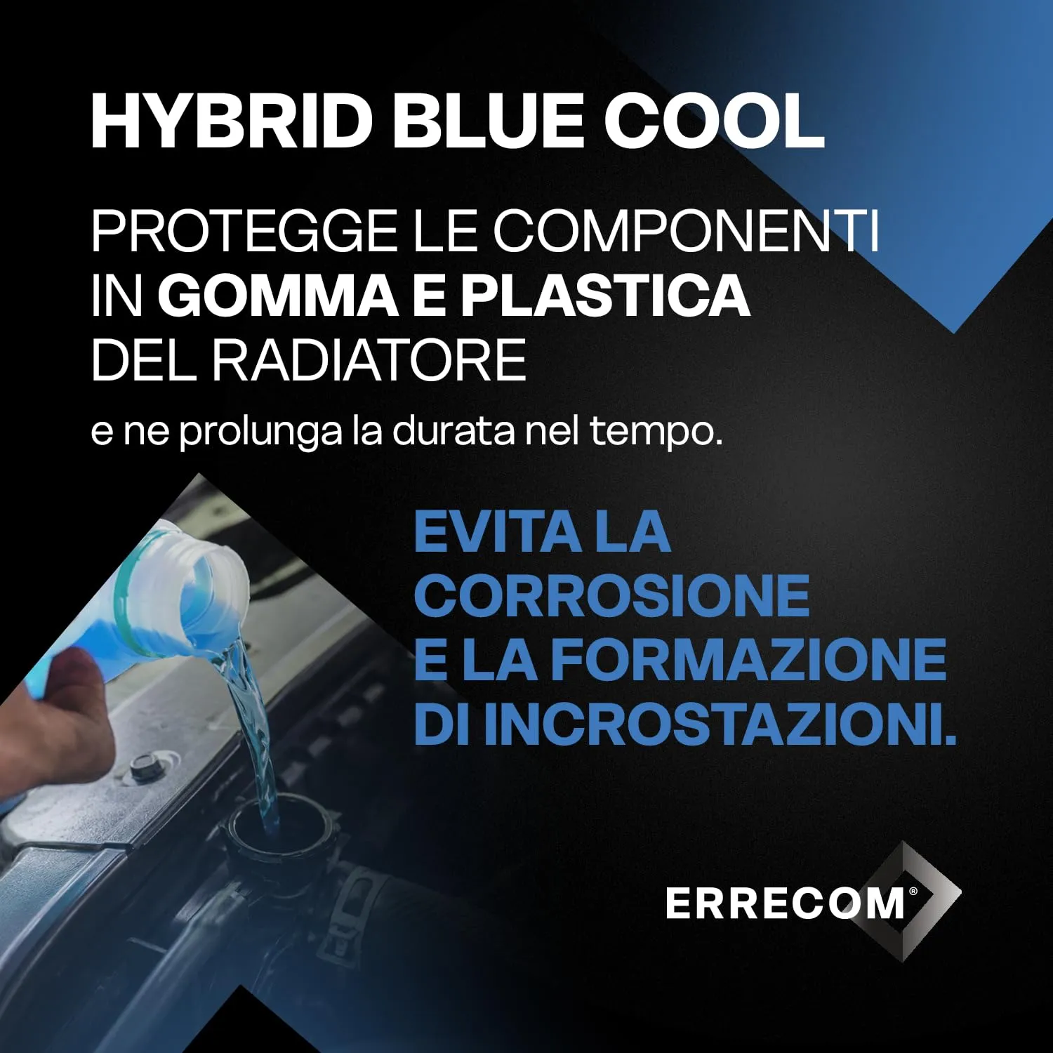 ERRECOM Hybrid Blue Cool Liquido Radiatore per Auto Ibride ed Elettriche, -10°C/+103°C, Inibitore OAT con Fosfati, Pronto all'Uso, 5 Litri - immagine 5