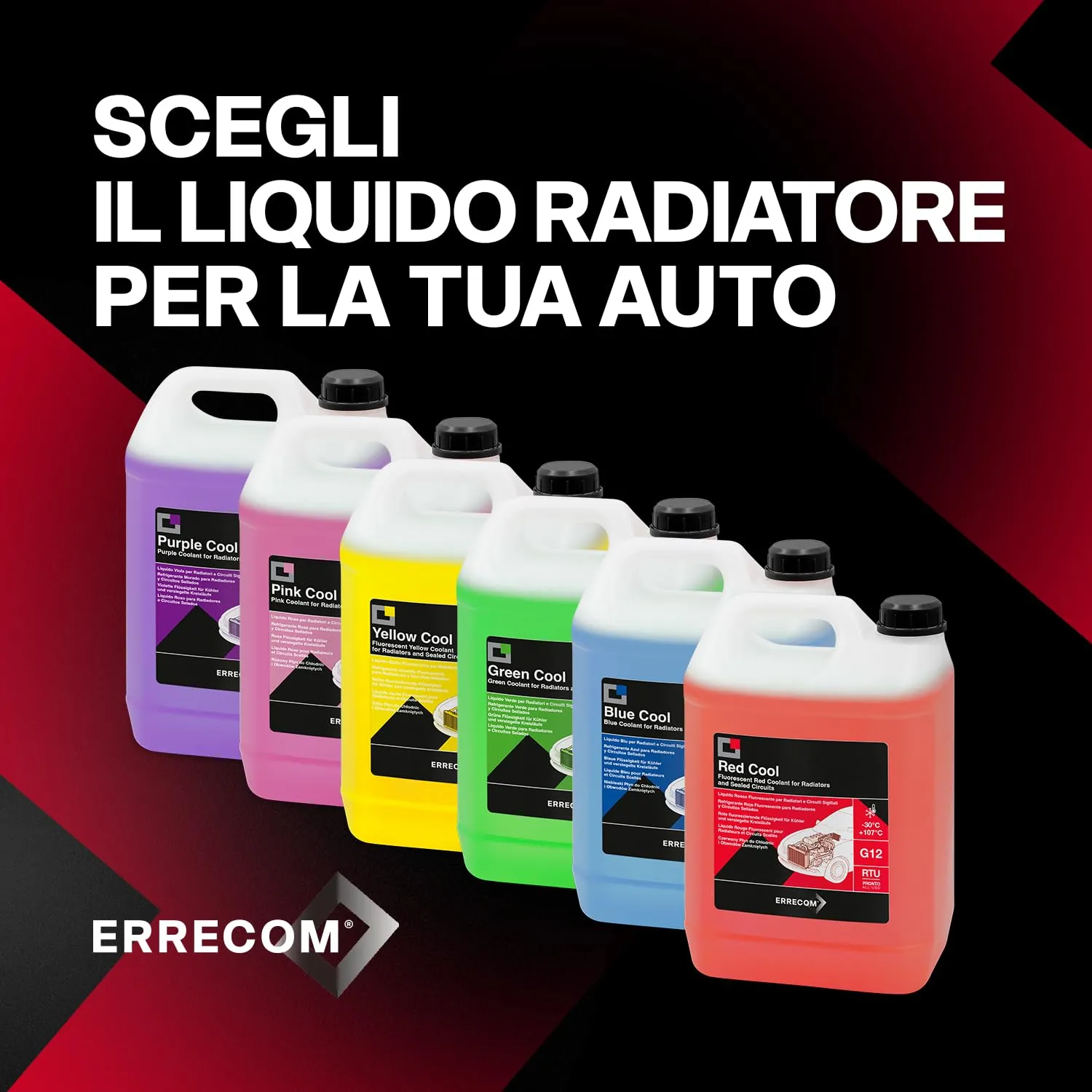 ERRECOM Red Cool Liquido Radiatore Rosso Fluorescente G12 OAT Pronto all’Uso, 5 Litri - immagine 7