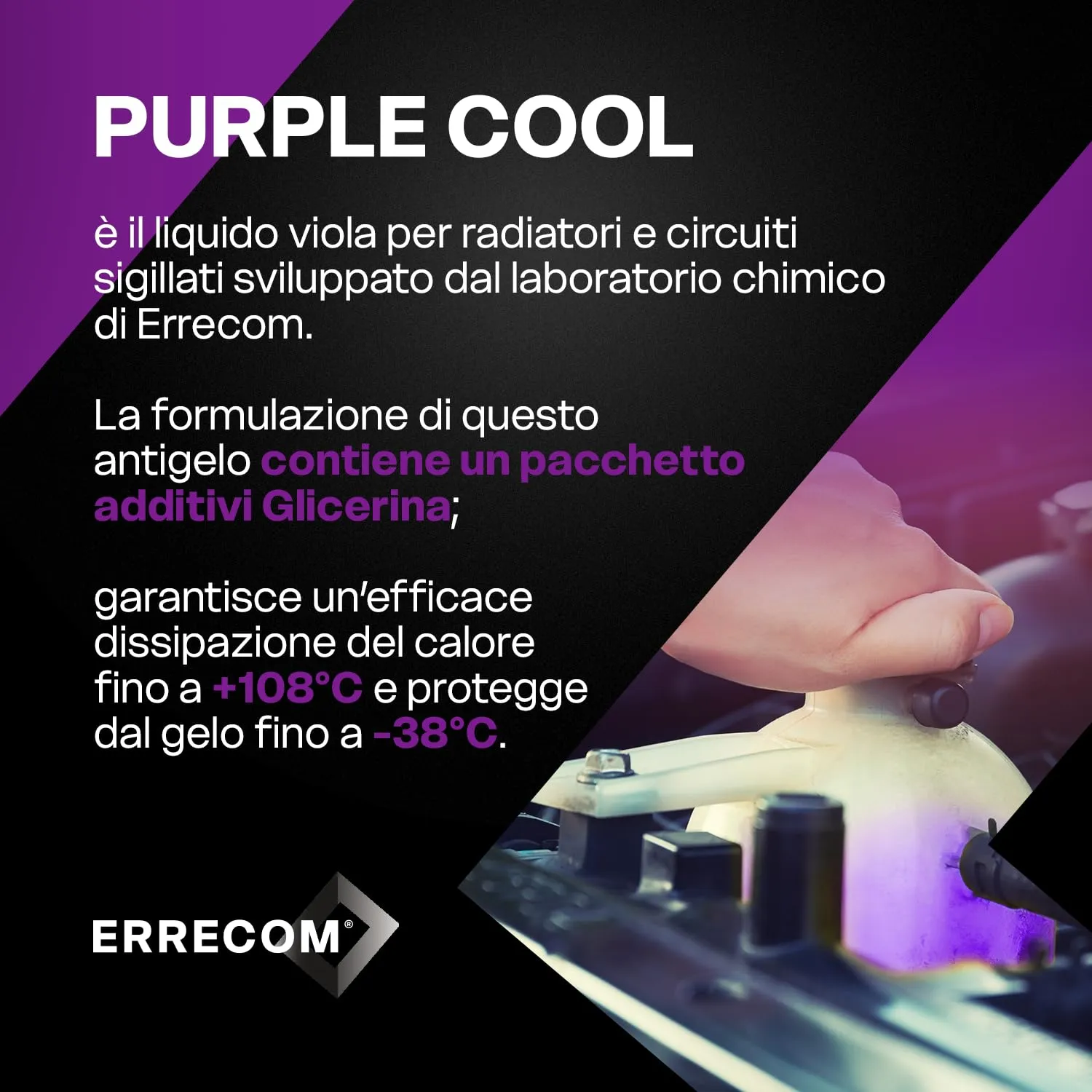 ERRECOM Purple Cool Liquido Radiatore Viola Concentrato Antigelo G13, 1 Litro - immagine 4