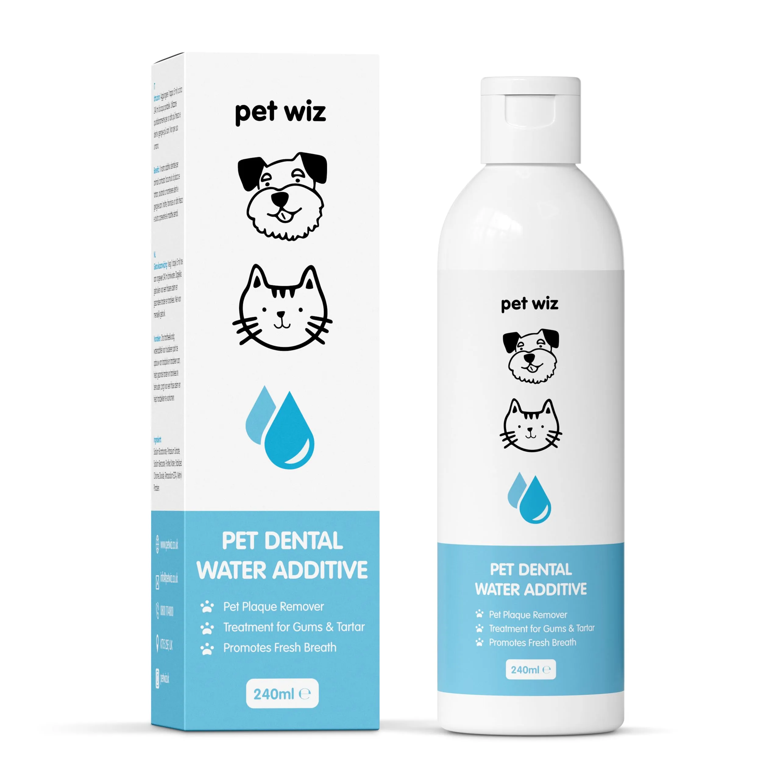 Pet Wiz Additivo per Acqua Dentale per Cani e Gatti, 240 ml - immagine 1