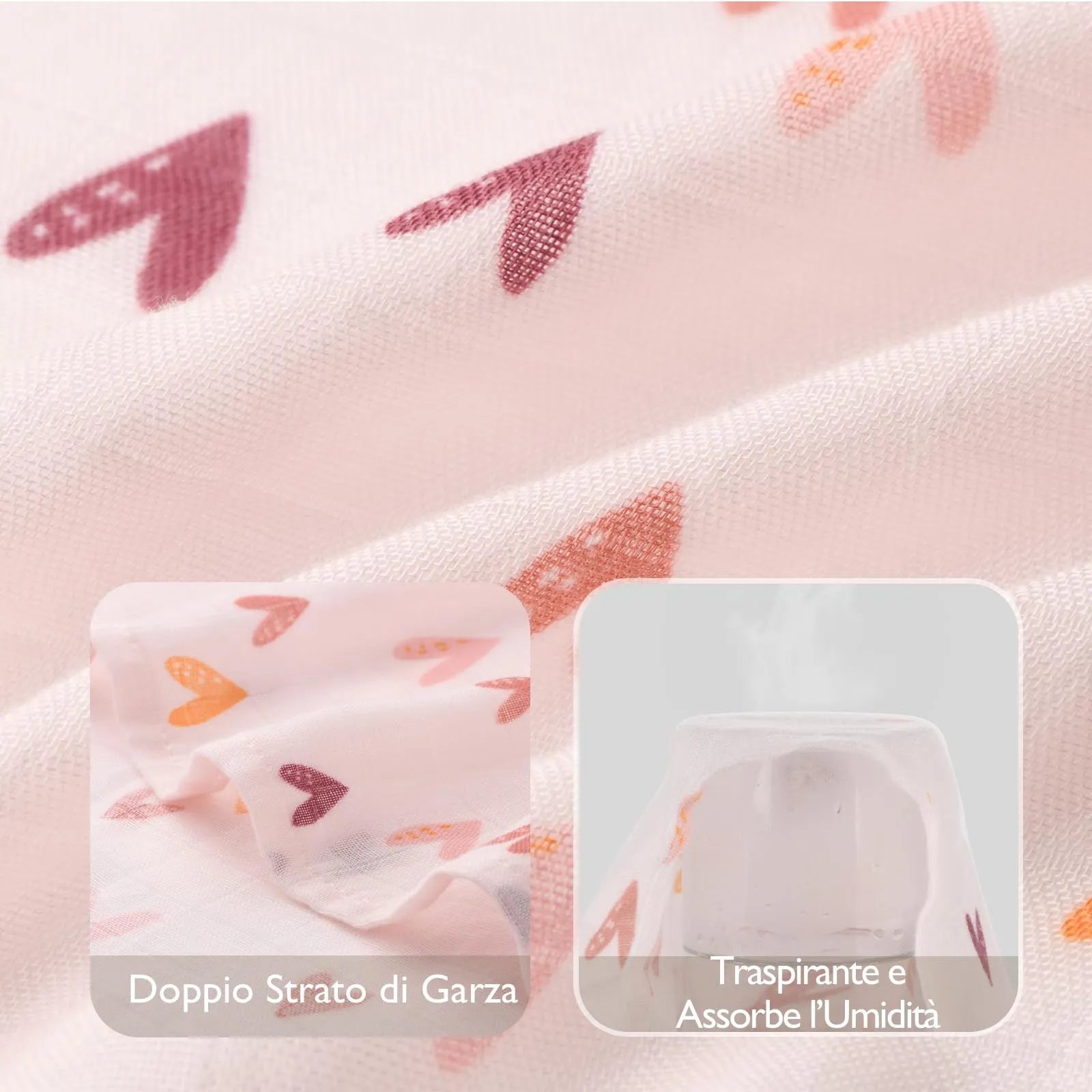 momcozy Copertine in Mussola in Cotone di Bambù, 120x120 cm, 4 Pezzi, Floreale - immagine 7