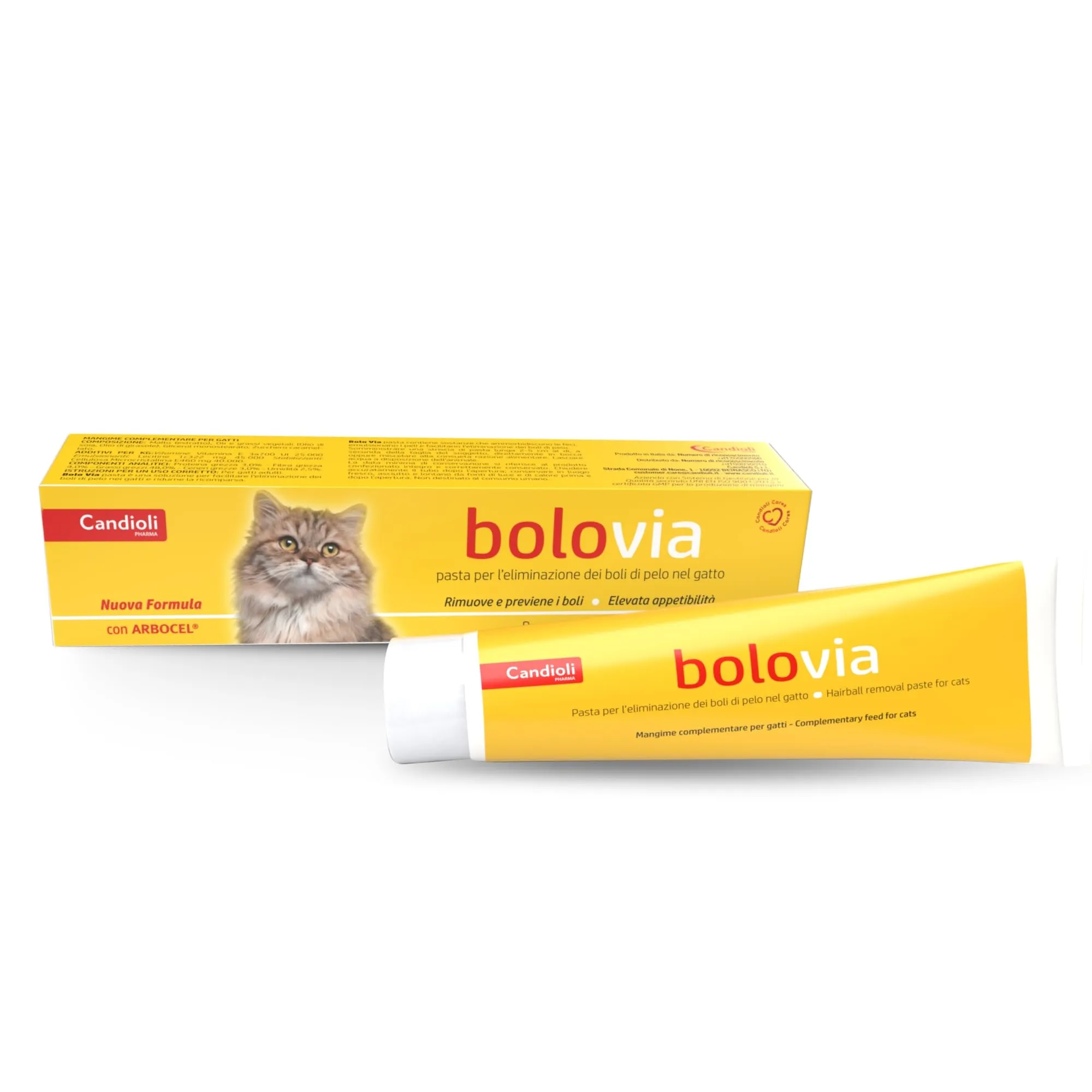Candioli Bolo Via Pasta al Malto con Arbocel per Gatti Adulti, 100 g - immagine 1