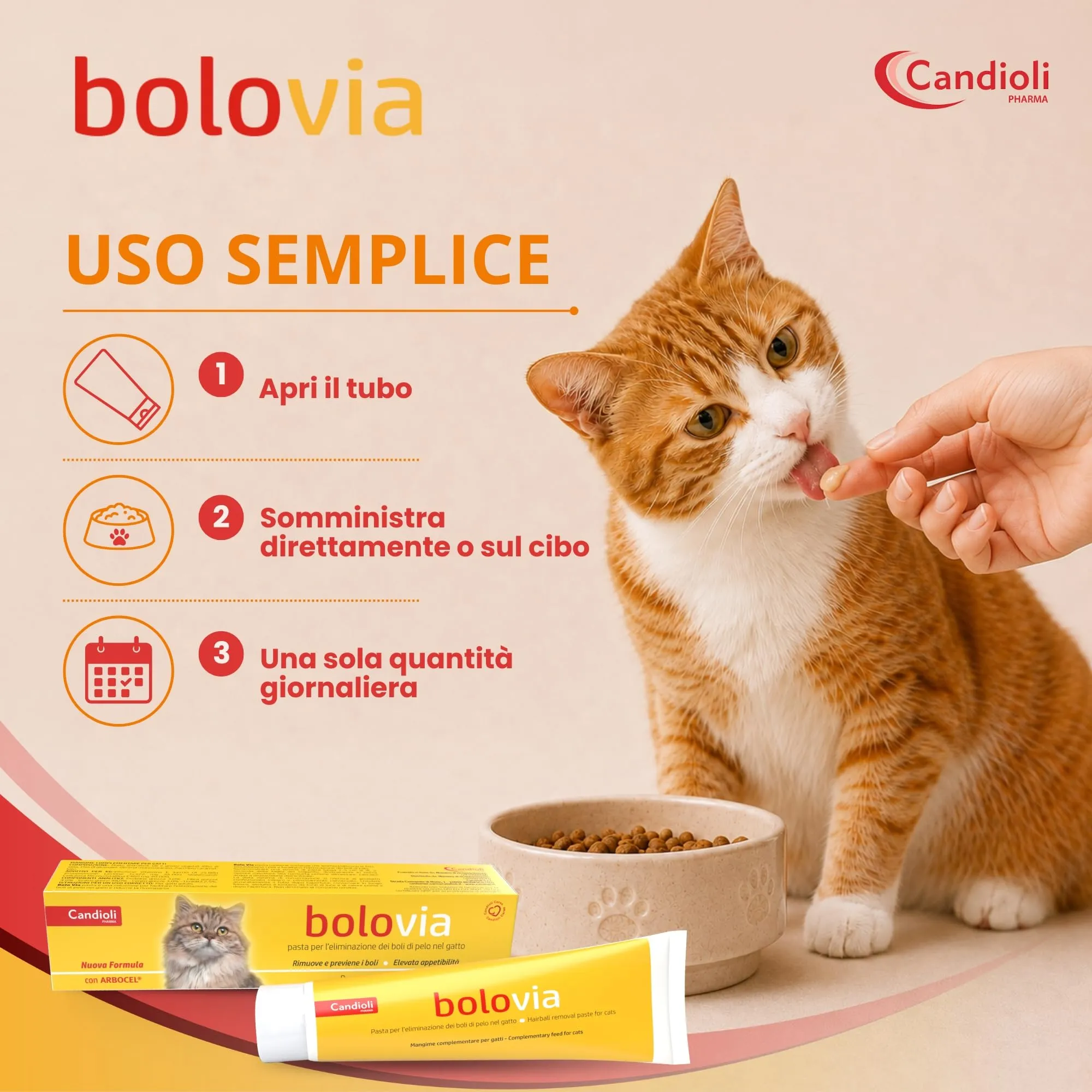 Candioli Bolo Via Pasta al Malto con Arbocel per Gatti Adulti, 100 g - immagine 5