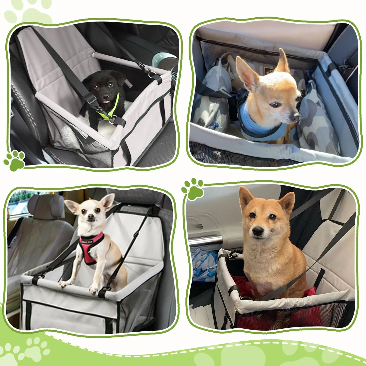 Flagest Seggiolino Auto per Cani di Piccola Taglia fino a 10 kg, Grigio - immagine 5