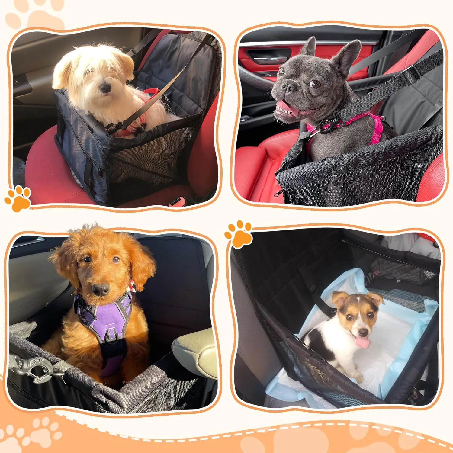 Flagest Seggiolino Auto per Cani di Piccola Taglia fino a 10 kg, Nero - immagine 6