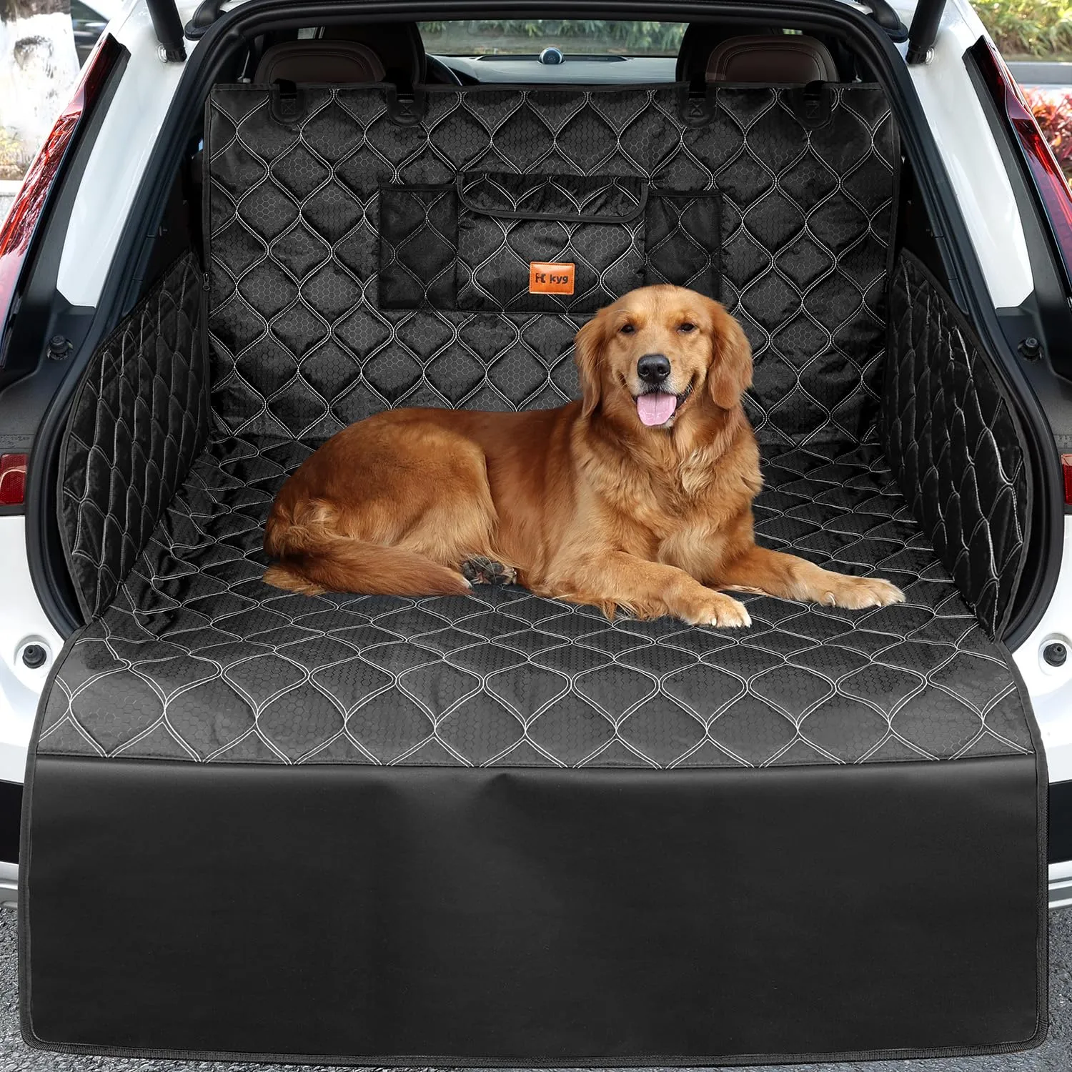 KYG Telo Auto per Cani con Protezione Laterale e Paraurti, 215 x 110cm, Nero - immagine 1