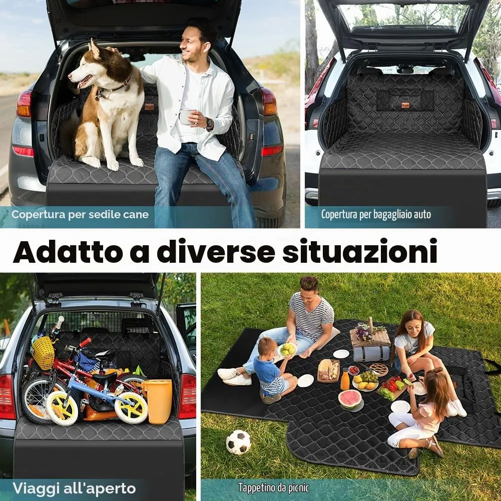 KYG Telo Auto per Cani con Protezione Laterale e Paraurti, 215 x 110cm, Nero - immagine 8