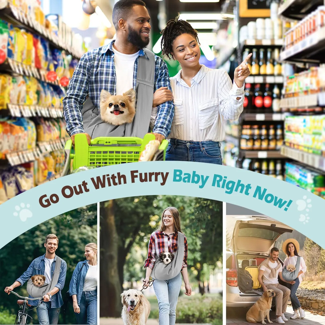 Pawaboo Trasportino Reversibile a Mani Libere per Cani di Piccola Taglia e Gatti, Grigio Chiaro - immagine 7