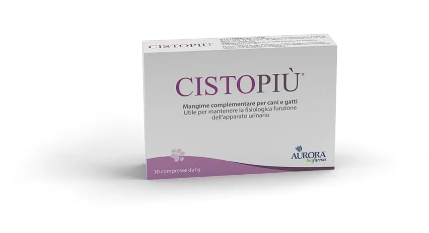 Aurora Biofarma Cistopiù Integratore per Vie Urinarie di Cani e Gatti, 30 Compresse - immagine 1