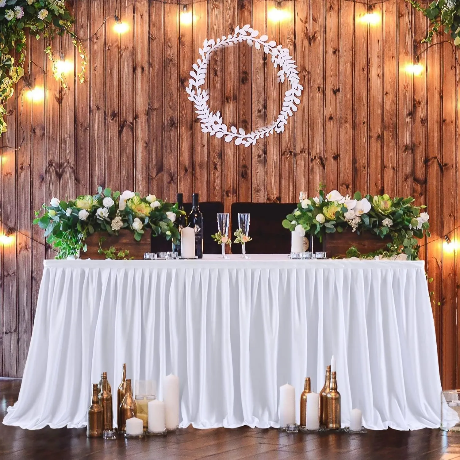 NSSONBEN Gonna da Tavolo in Tulle Bianco, 183cm x 77cm - immagine 8