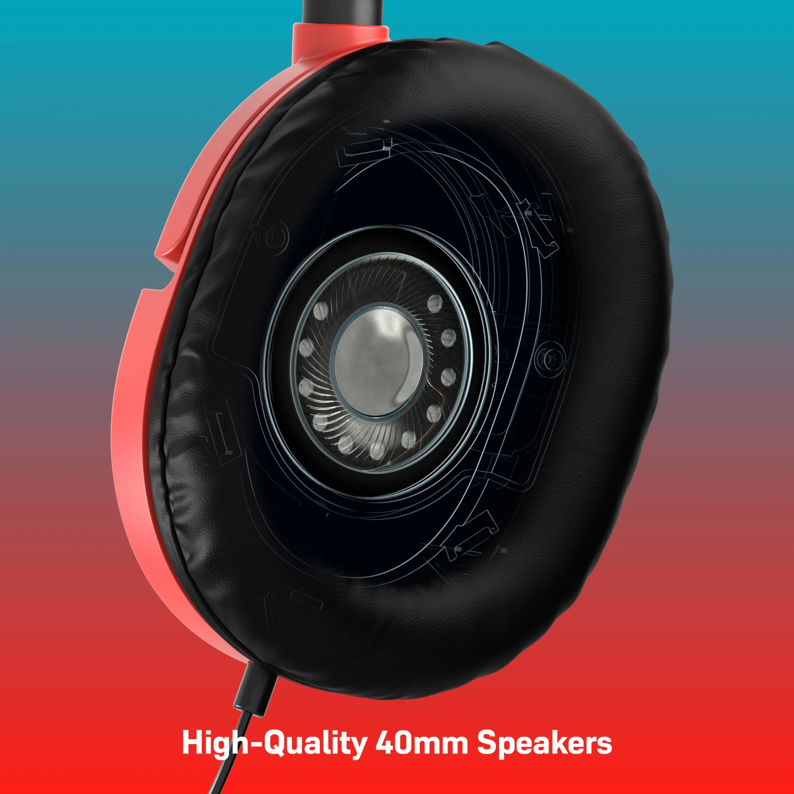 Turtle Beach Recon 50 Rosso/Blu Cuffie da gioco per PS5, PS4, Xbox Series X|S, Xbox One e PC - immagine 3