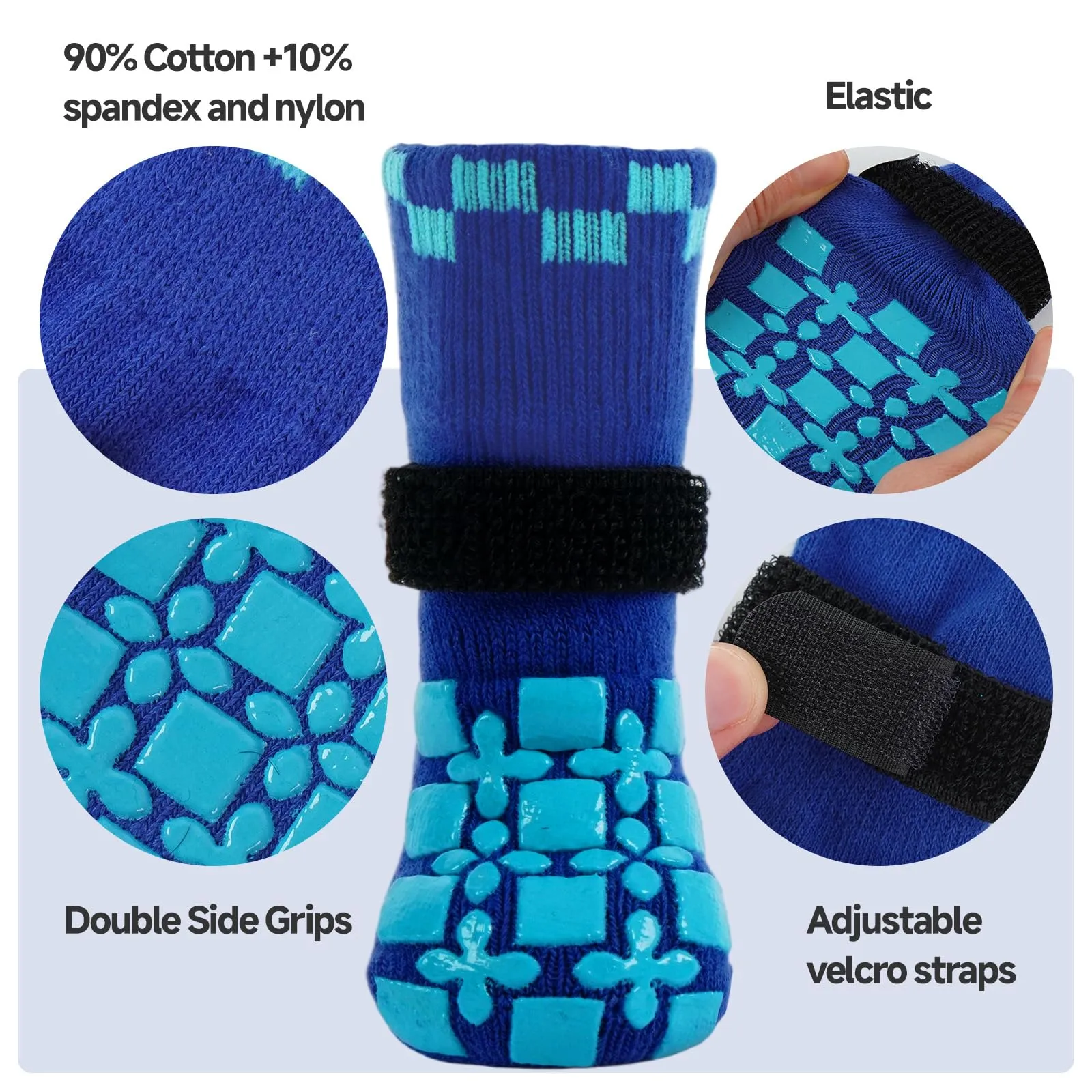 PUMYPOREITY Calzini Antiscivolo per Gatti, Protezione Zampe, Blu, 2XS - immagine 5
