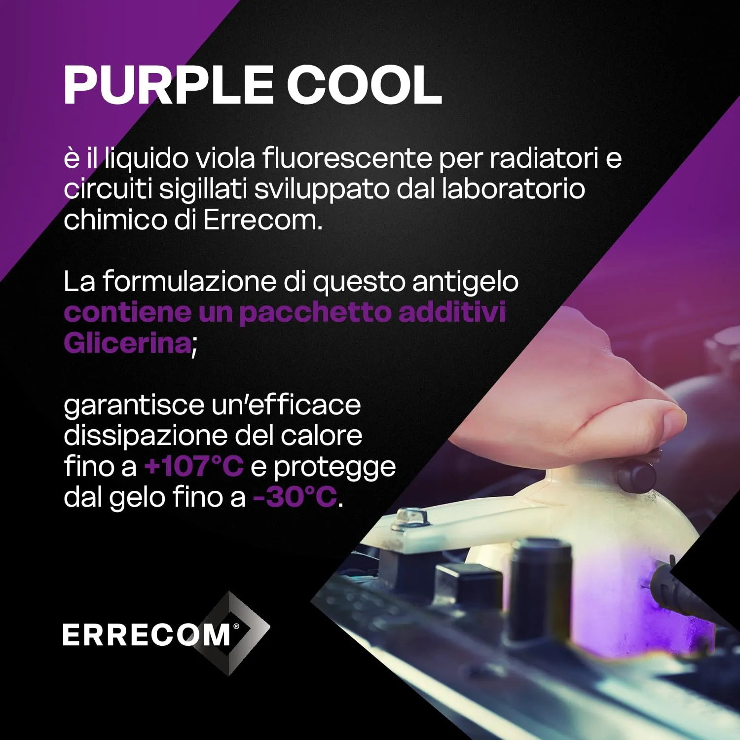ERRECOM Purple Cool Liquido Radiatore Viola G13, -30°C/+107°C, Pronto all’Uso, 5 Litri - immagine 4