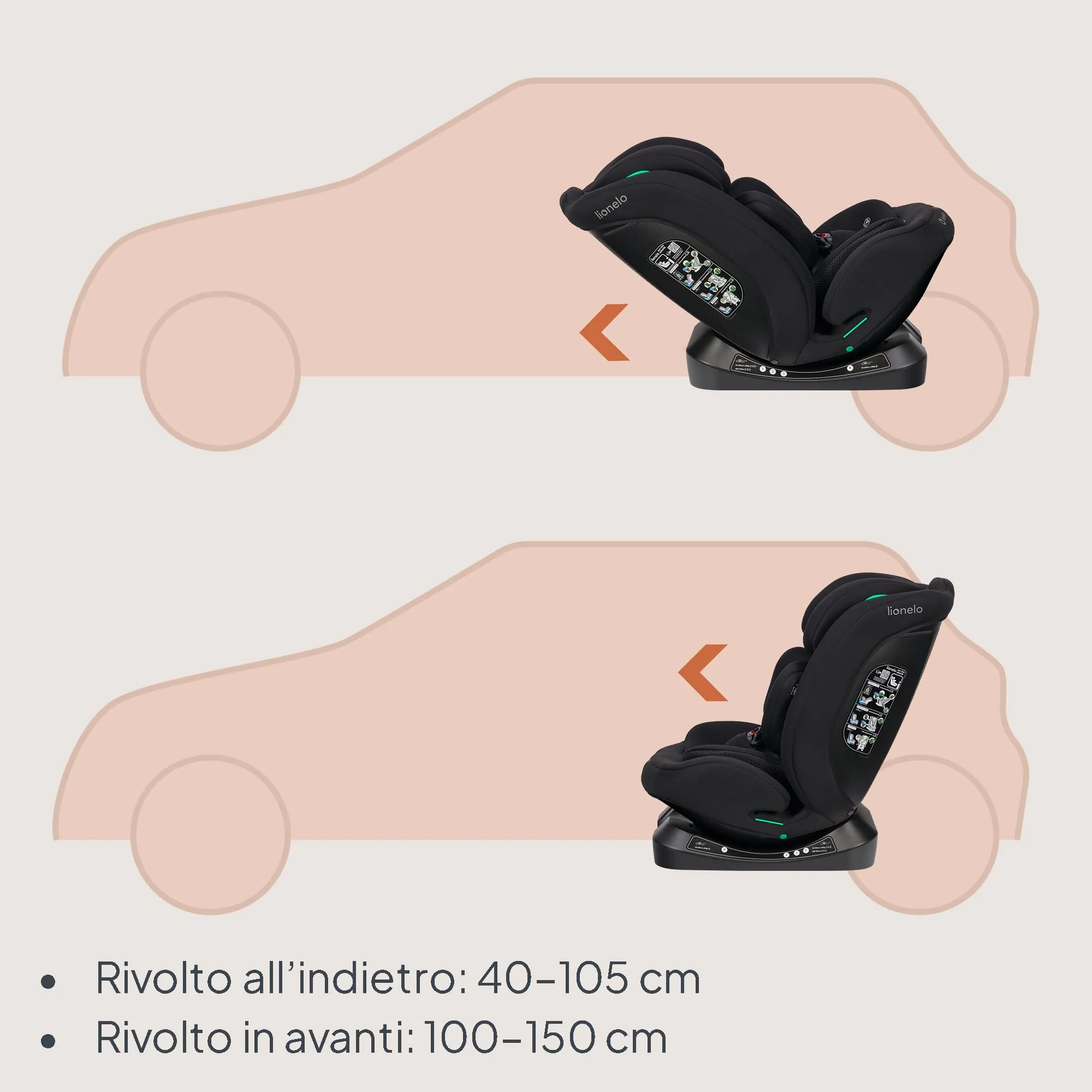 Lionelo Aart i-Size Seggiolino Auto Bambini 0-12 anni R129 - immagine 5