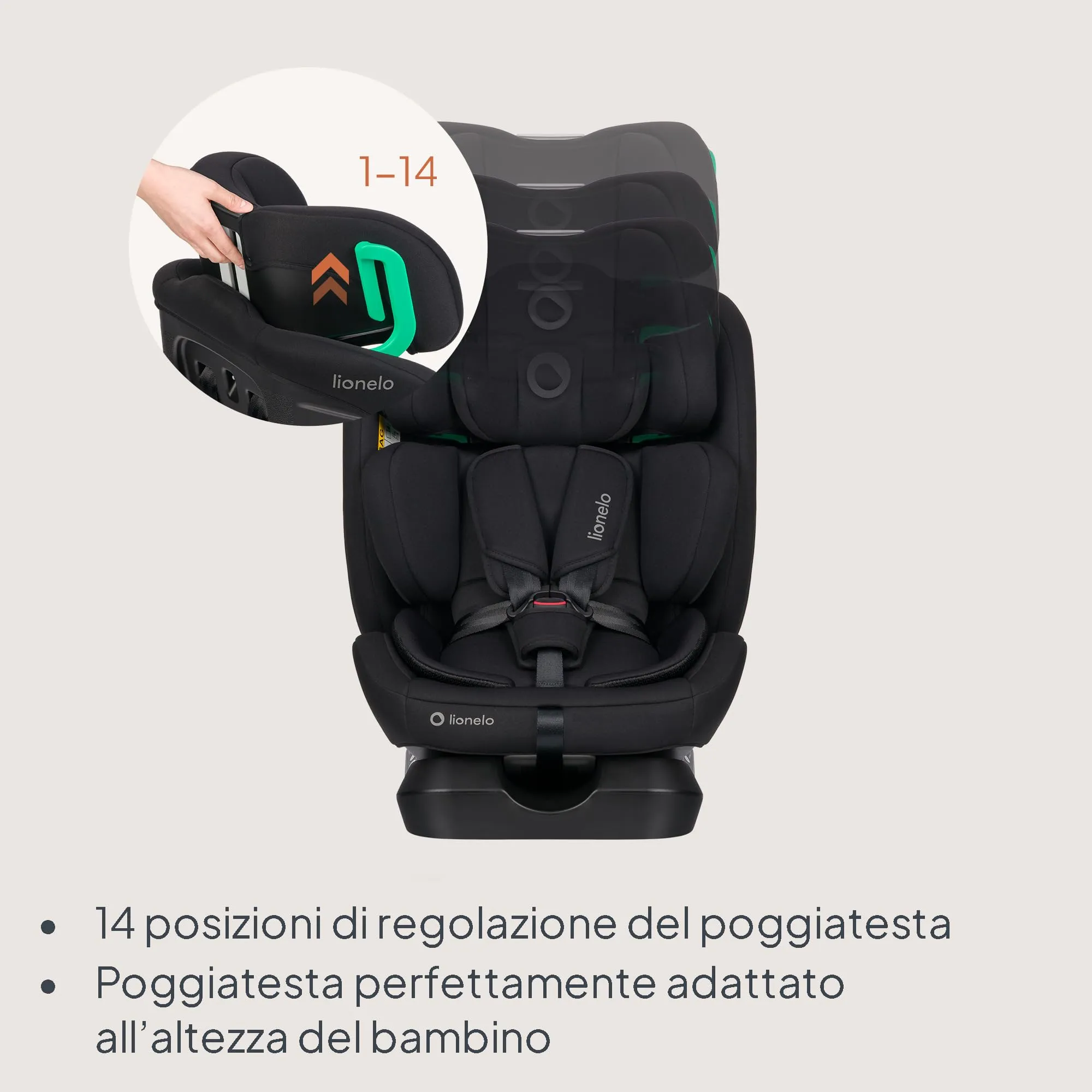 Lionelo Aart i-Size Seggiolino Auto Bambini 0-12 anni R129 - immagine 8