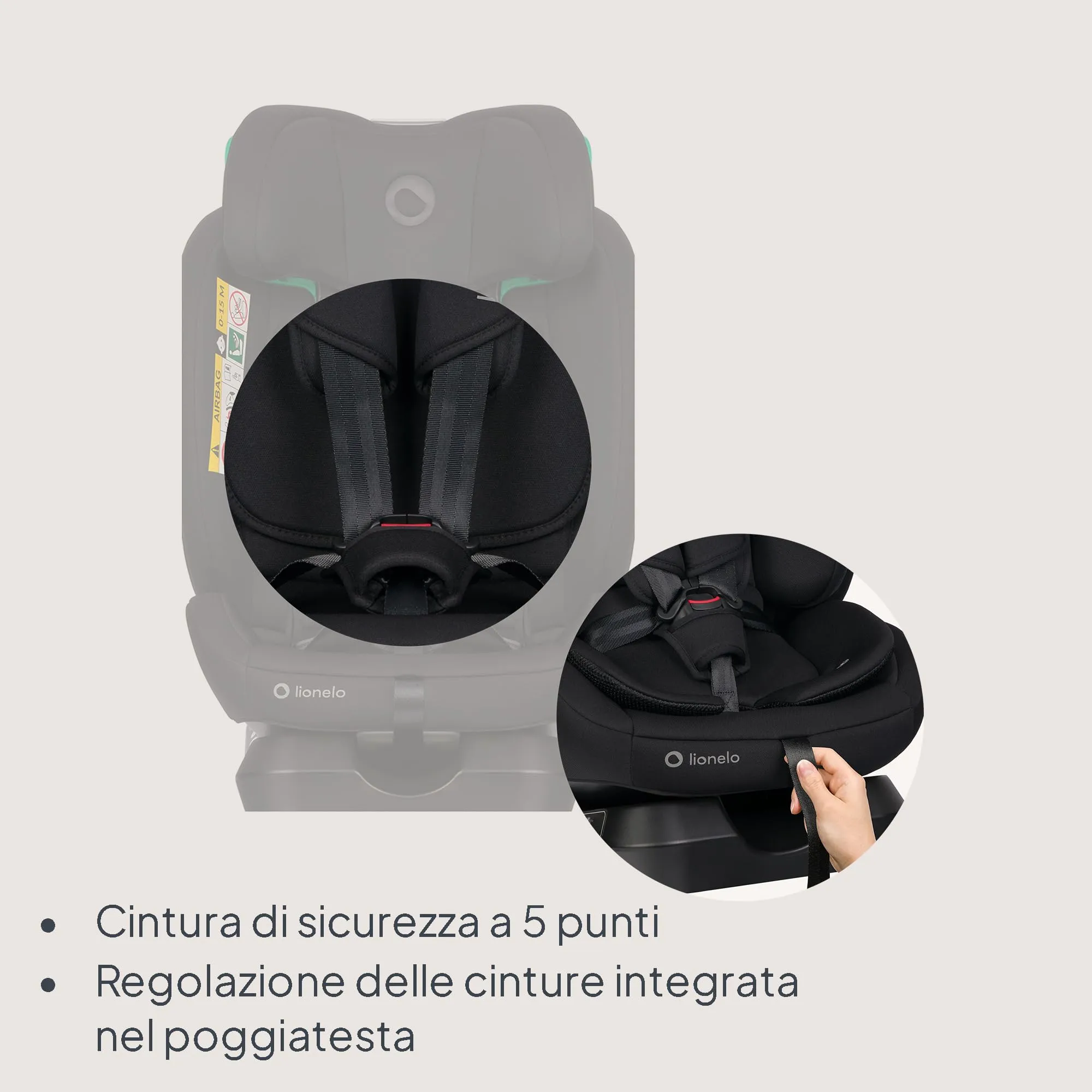 Lionelo Aart i-Size Seggiolino Auto Bambini 0-12 anni R129 - immagine 10