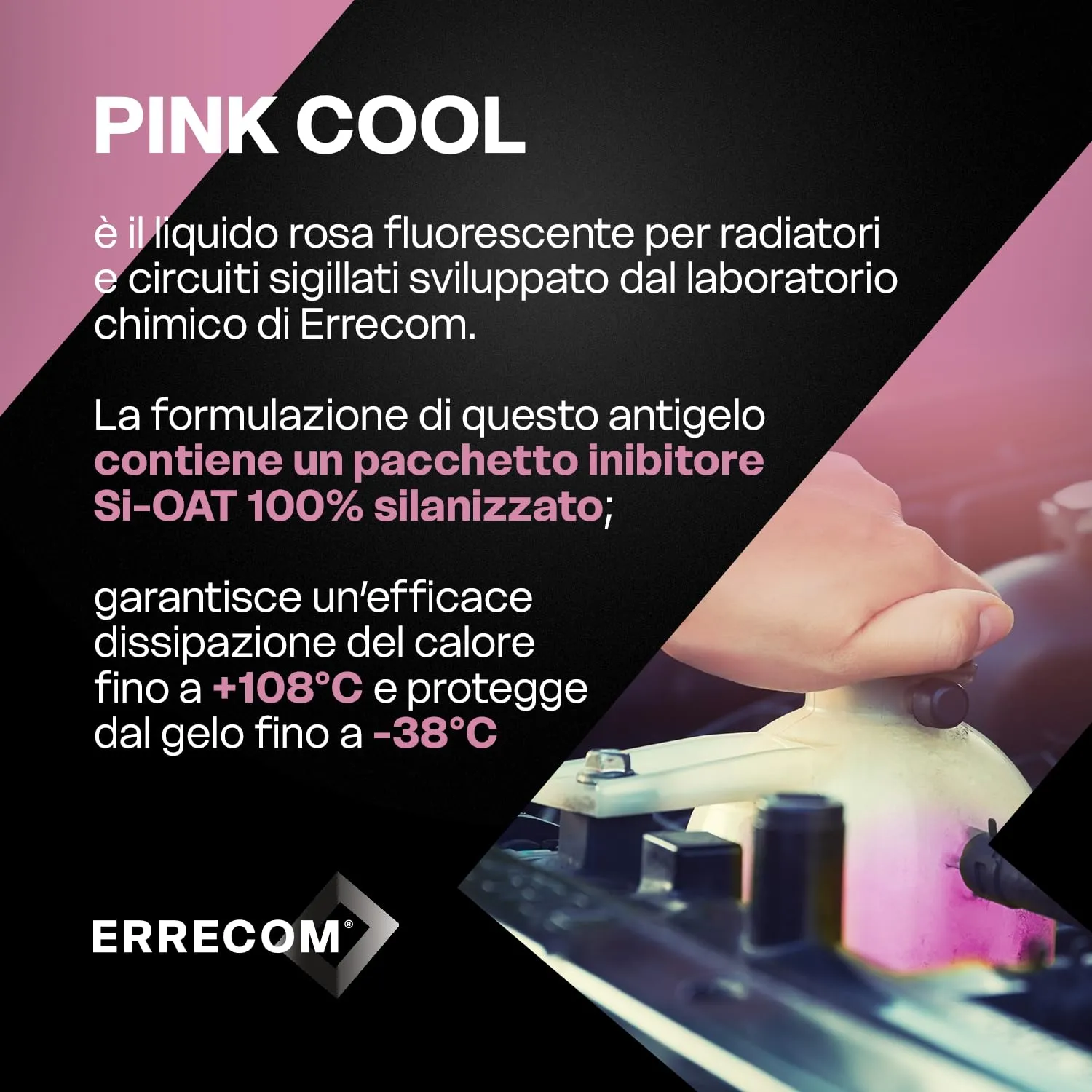 ERRECOM Pink Cool Liquido Radiatore Rosa Concentrato Antigelo G12+, G12++ Si-OAT, 5 Litri - immagine 4