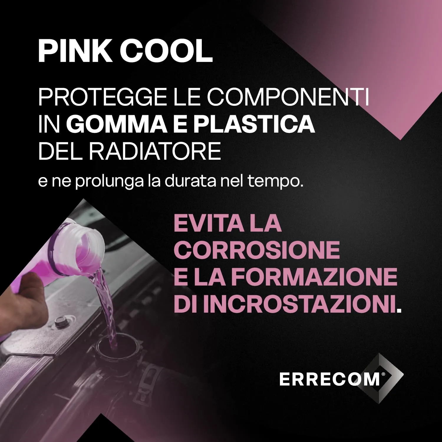ERRECOM Pink Cool Liquido Radiatore Rosa Concentrato Antigelo G12+, G12++ Si-OAT, 5 Litri - immagine 5